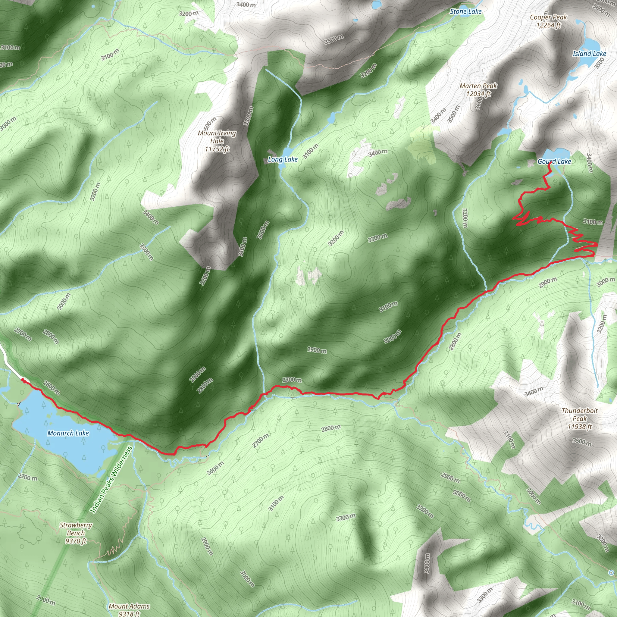 Monarch Lake and Gourd Lake Trail mobile static map