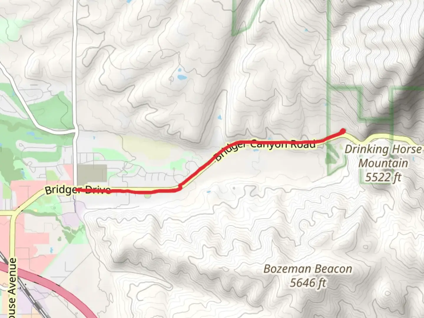 An image depicting the trail Bozeman to Bridger Mountains Trail and its surrounding area.