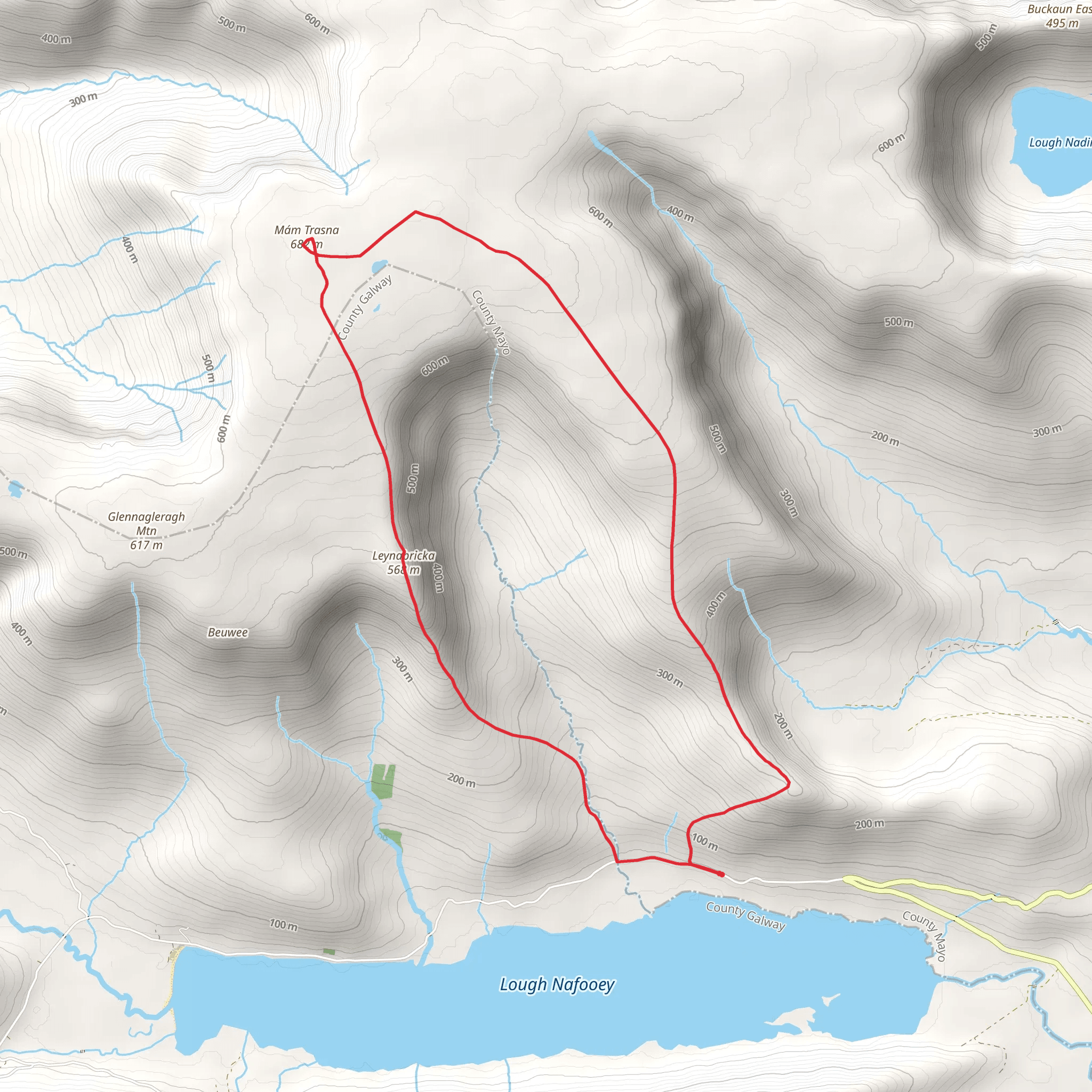 Maumtrasna Mountain Loop mobile static map