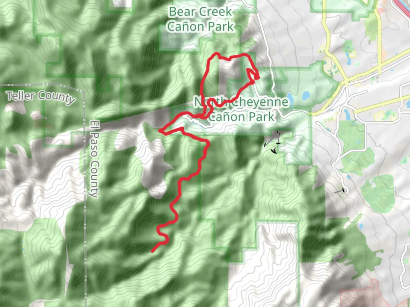 An image depicting the trail Gold Camp Road - Captain Jacks Loop Trail and its surrounding area.