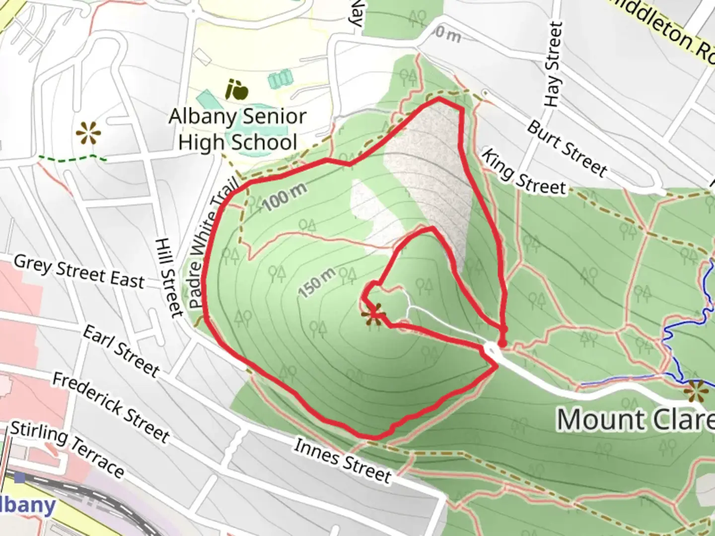 An image depicting the trail Mt Clarence Heritage and Granite Trail and its surrounding area.