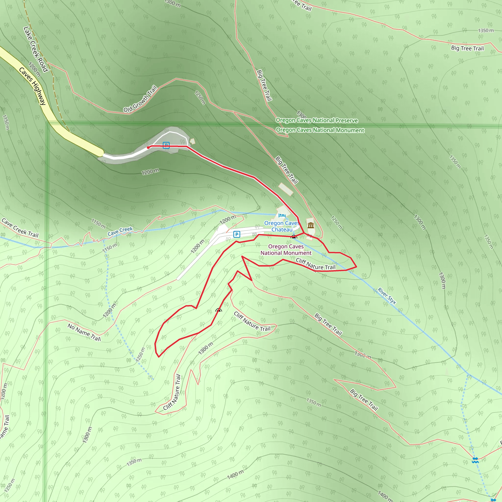 Cliff Nature Loop Trail mobile static map