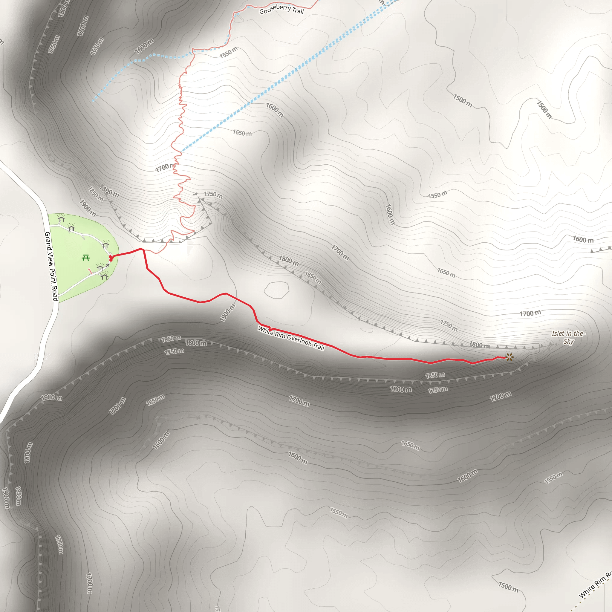 White Rim Overlook Trail mobile static map