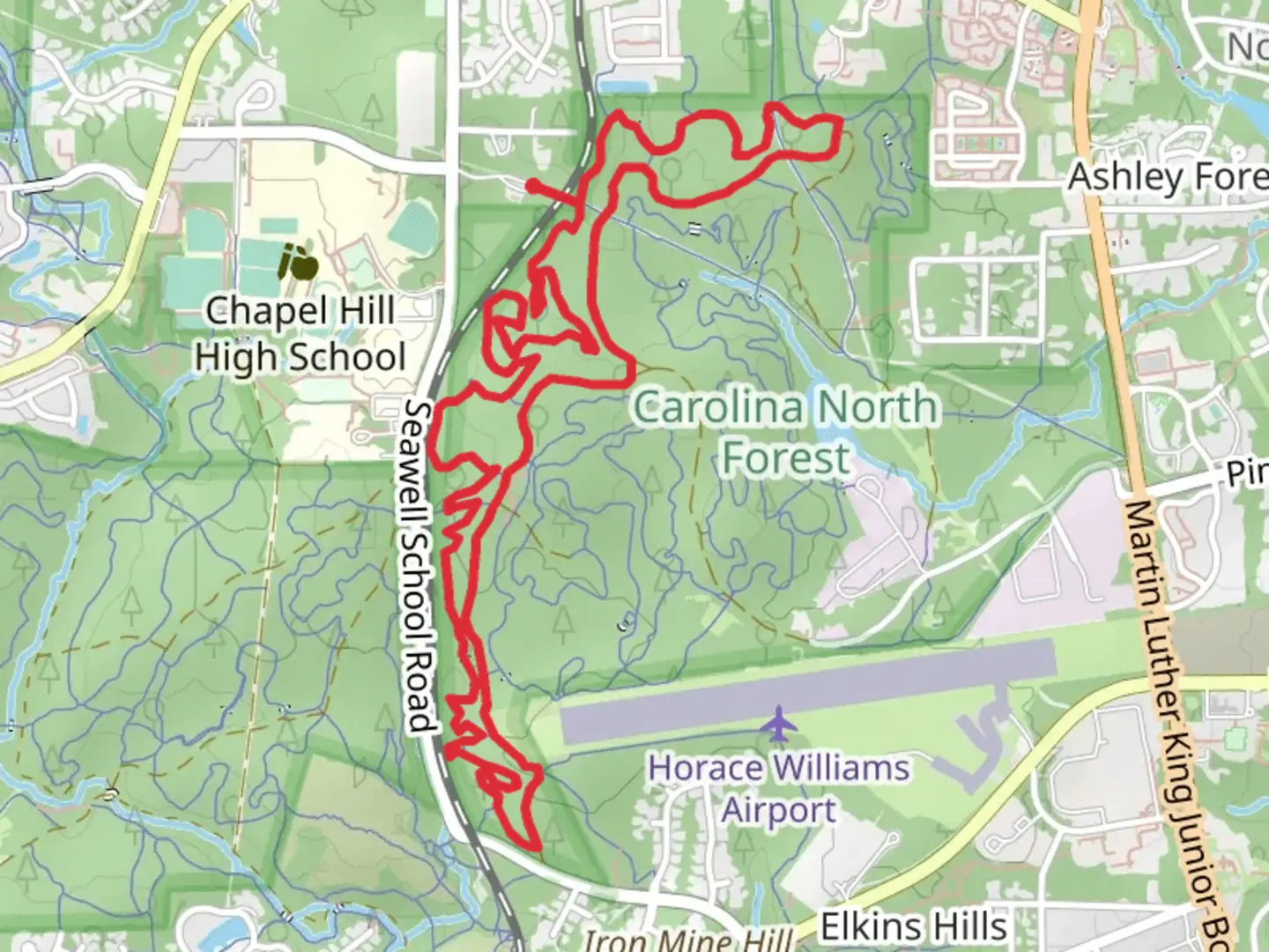 An image depicting the trail Wormhole, The Pine and Pumpkin Loop and its surrounding area.