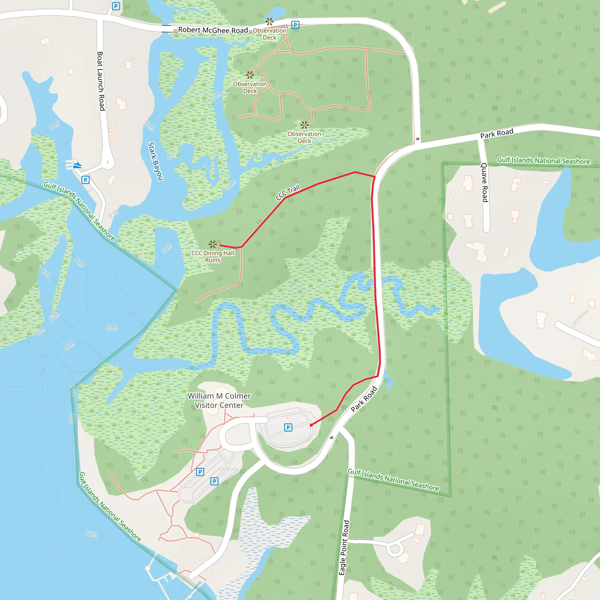 CCC Trail Out and Back mobile static map