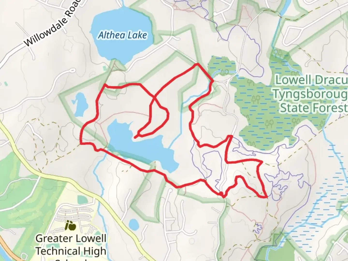An image depicting the trail Scarlet Brook Loop Trail and its surrounding area.