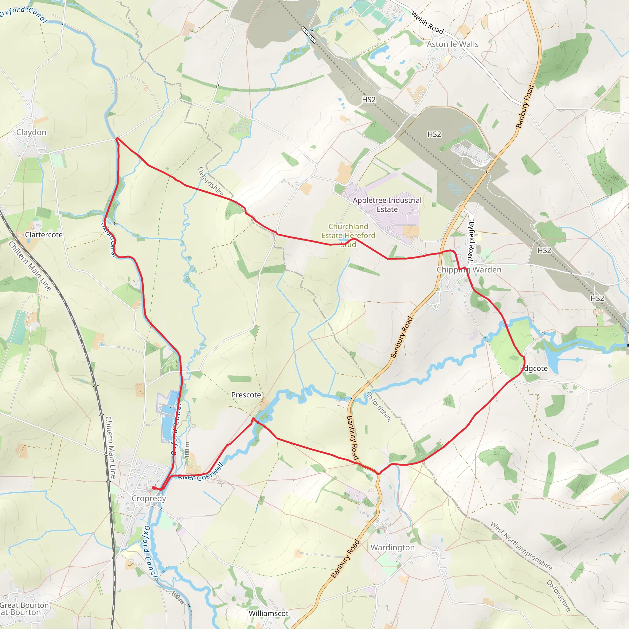 Cropredy and Chipping Warden Loop mobile static map