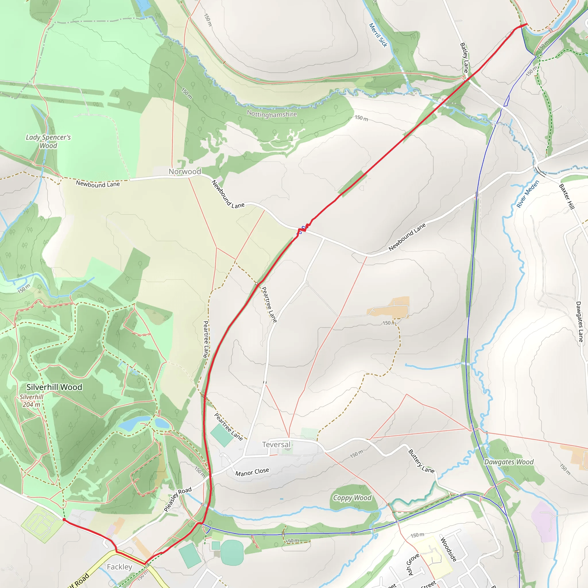 Pleasley Pit Country Park Walk mobile static map
