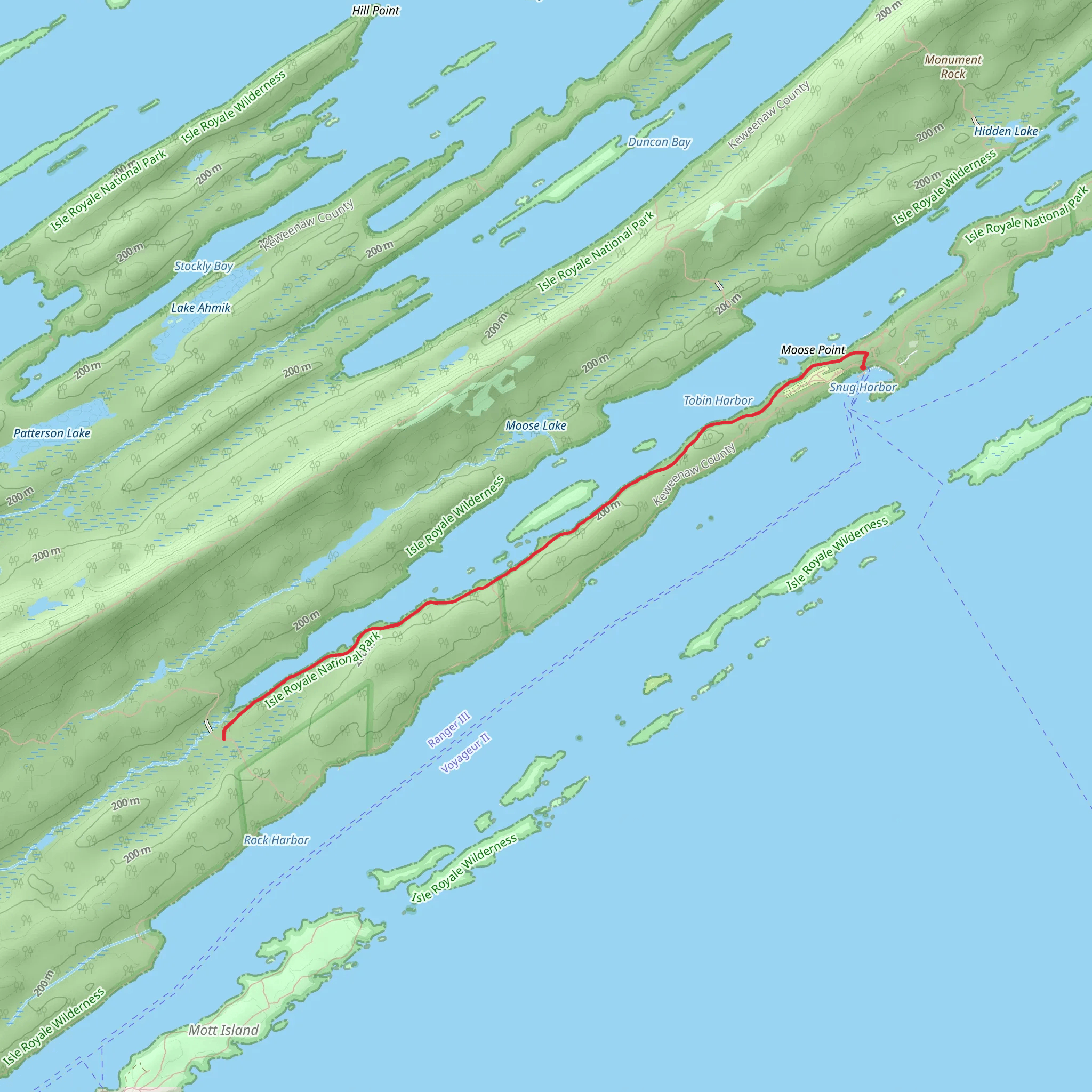 Tobin Harbor Trail mobile static map