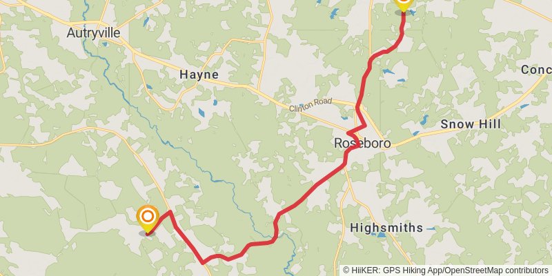 Mountains-to-Sea Trail stage 67 Map