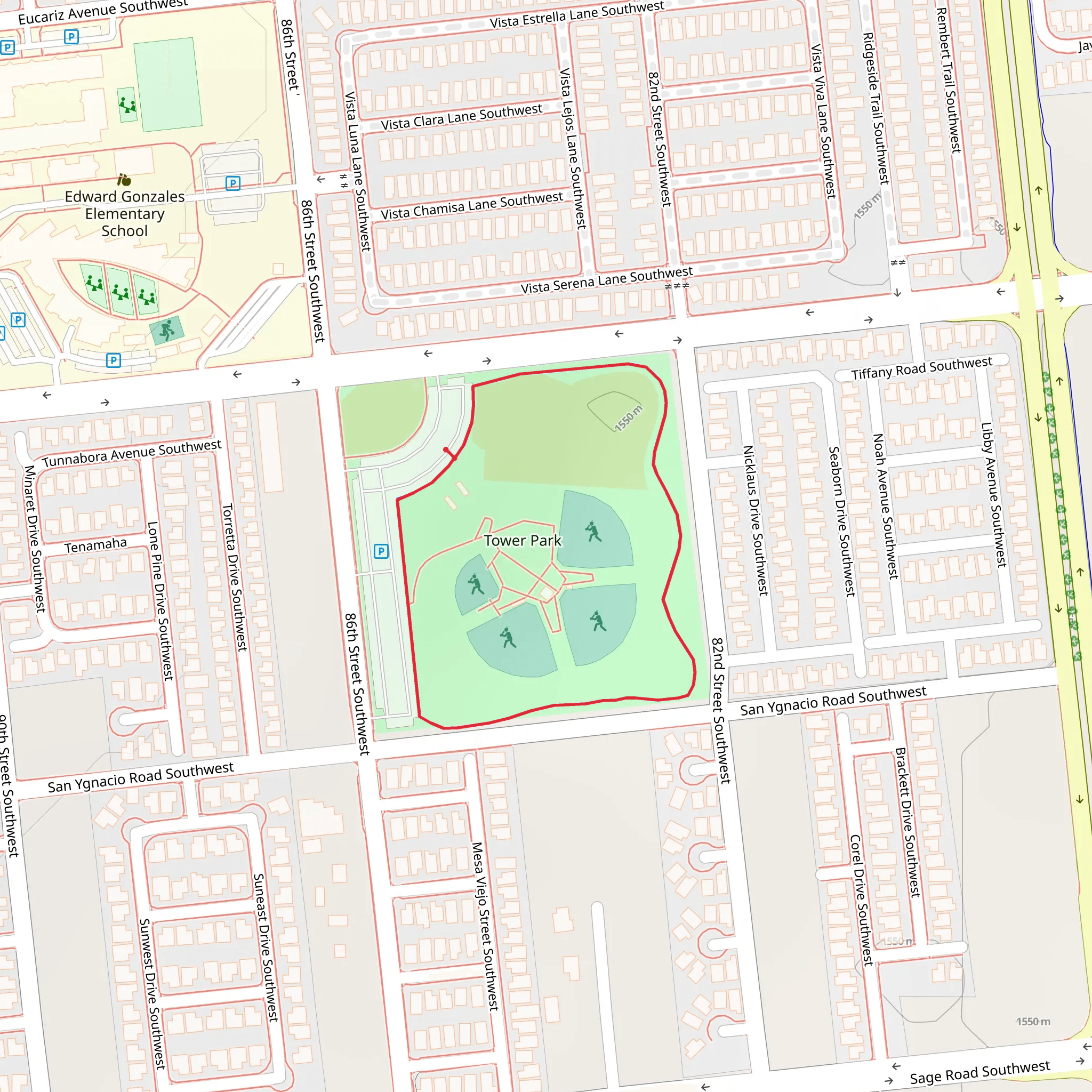 Tower Park Loop mobile static map