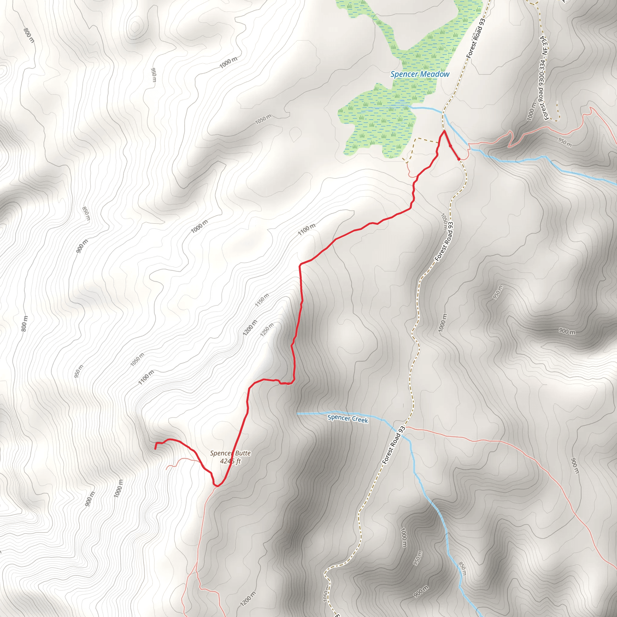 Spencer Arch Trail via Spencer Butte mobile static map