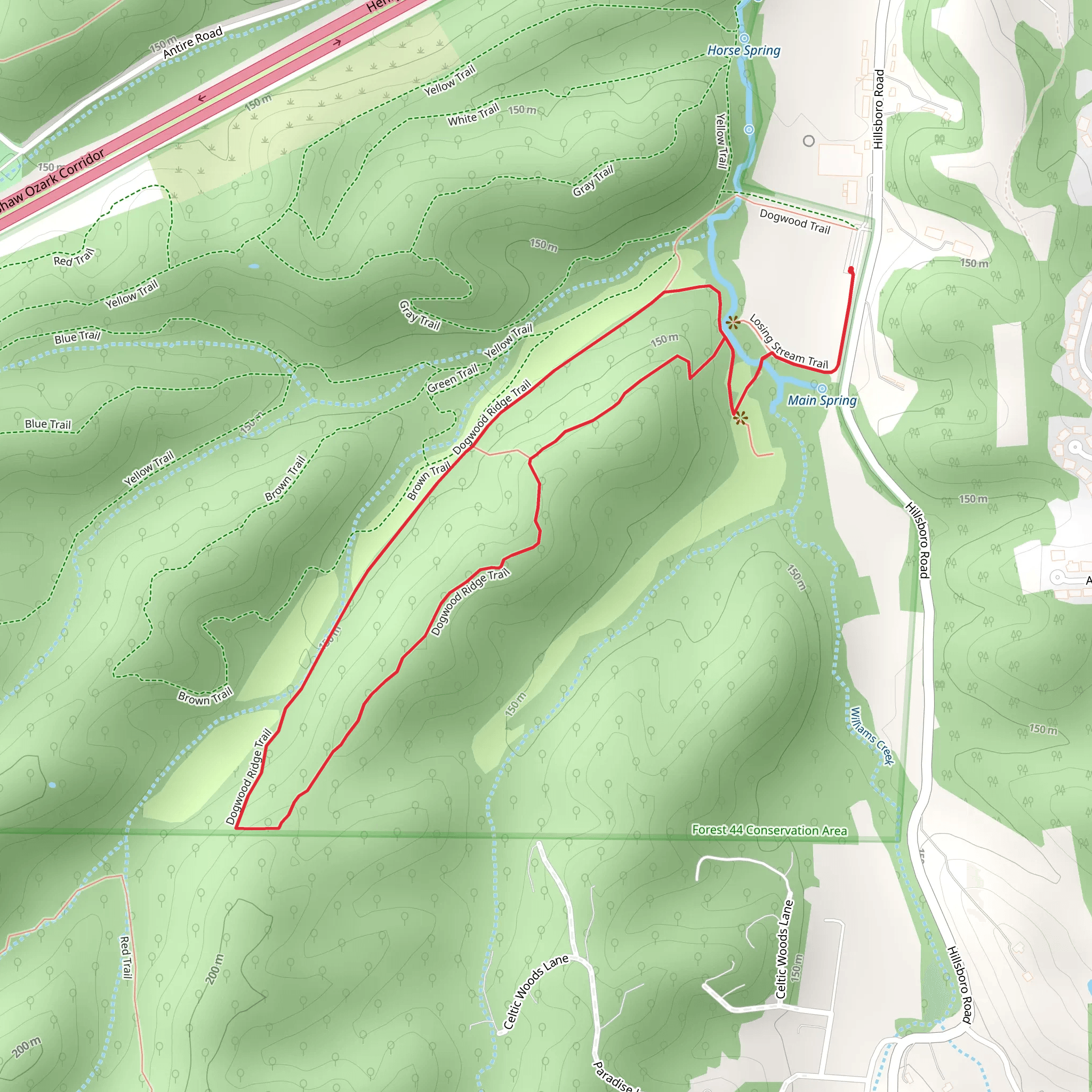 Dogwood Ridge Loop Trail mobile static map