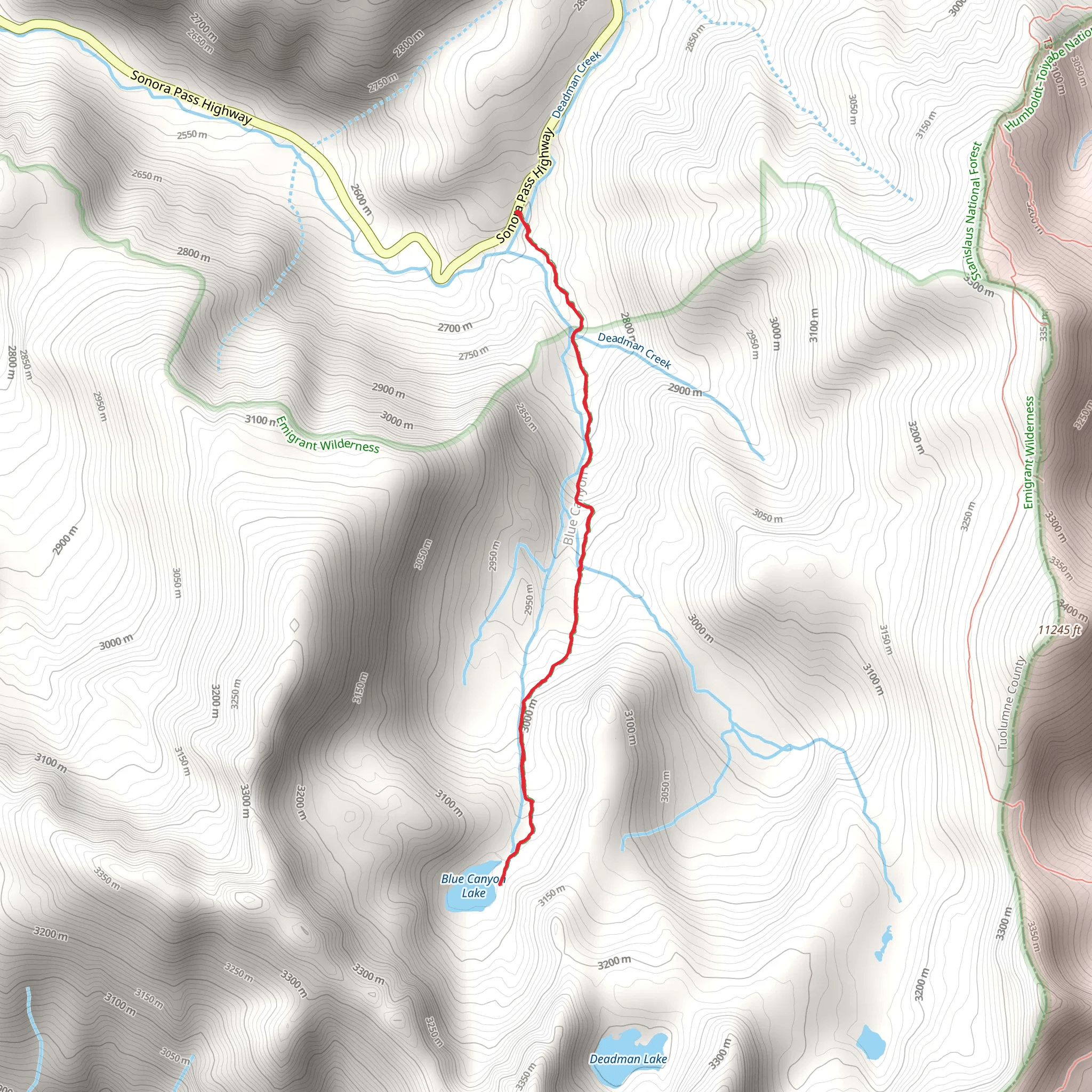 Blue Canyon Lake mobile static map
