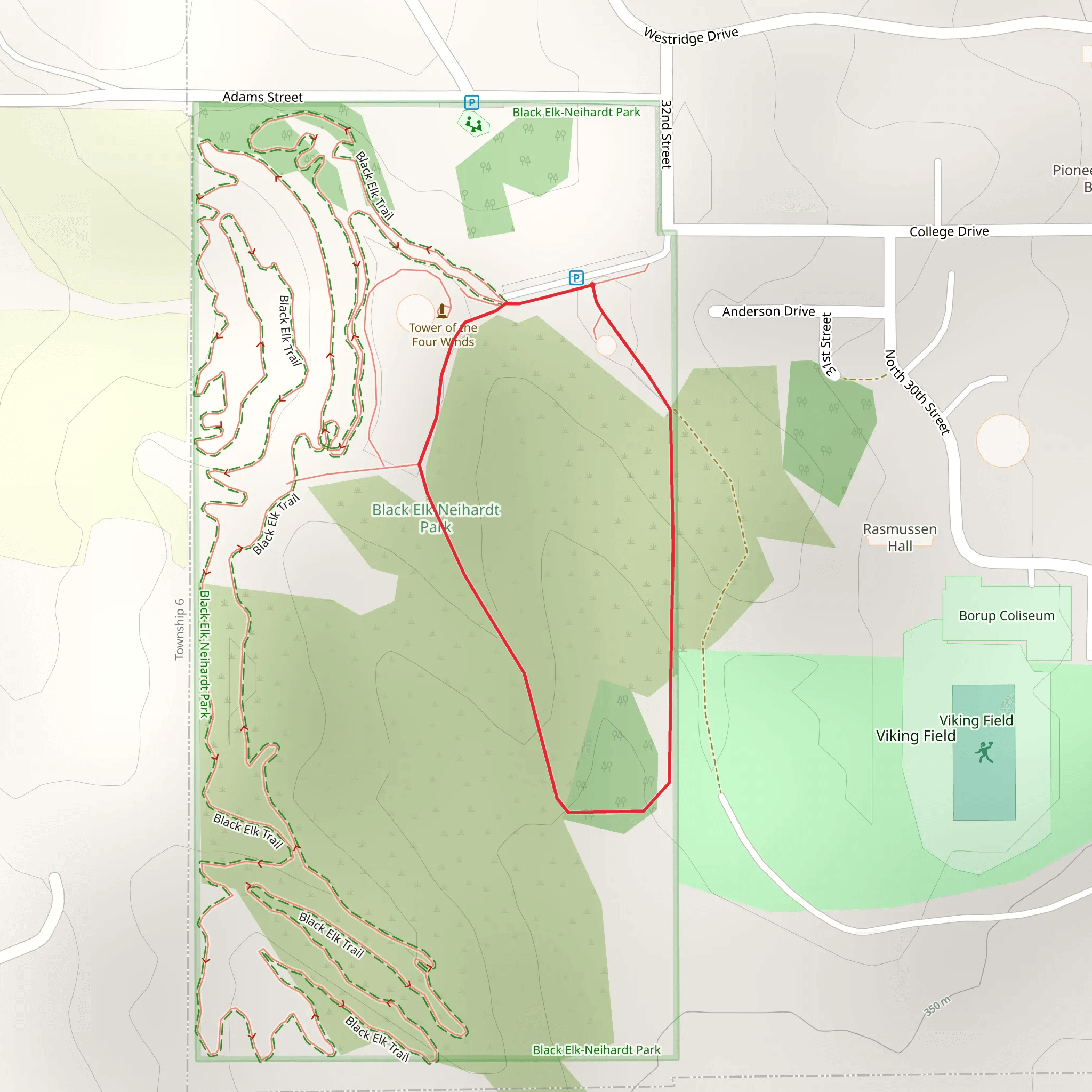 Black Elk Neihardt Park Side Loop mobile static map