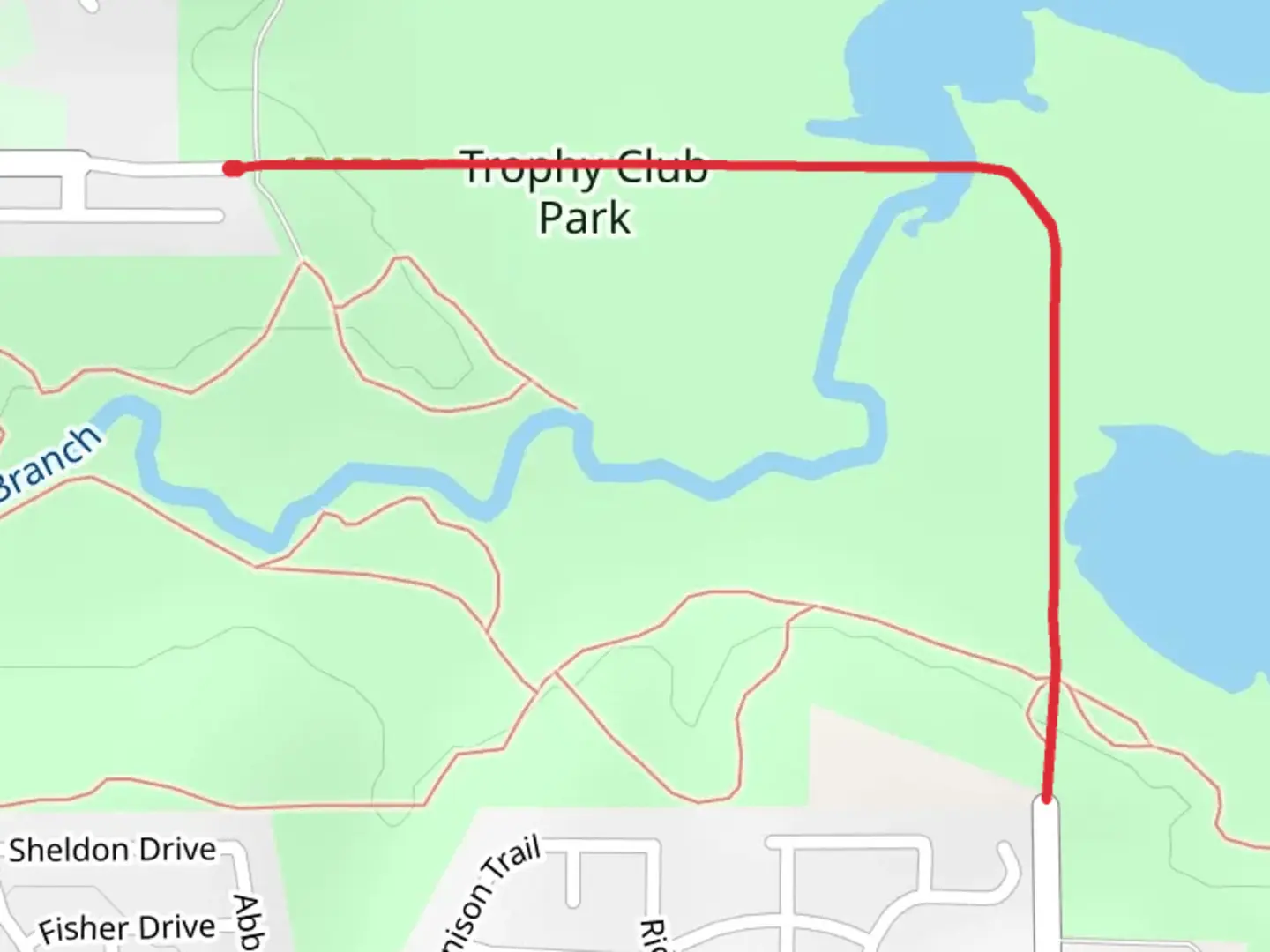 An image depicting the trail Marshall Creek Road and TW King Road and its surrounding area.