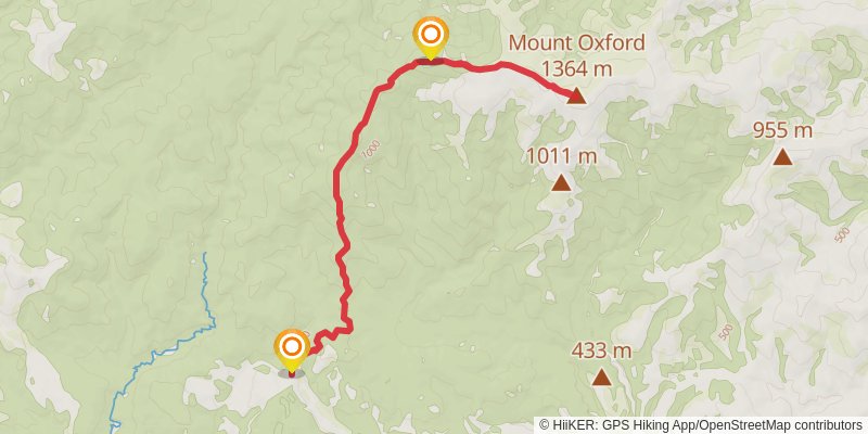 Mount Oxford Summit via View Hill Car Park stage 2 Map