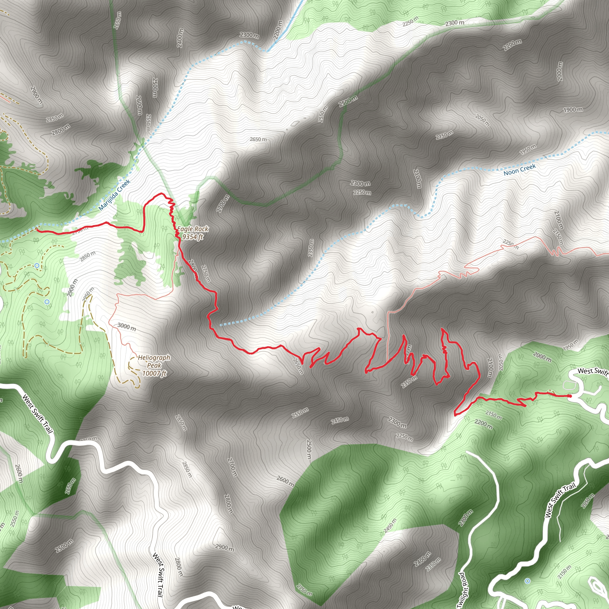 Eagle Rock via Arcadia Trail mobile static map