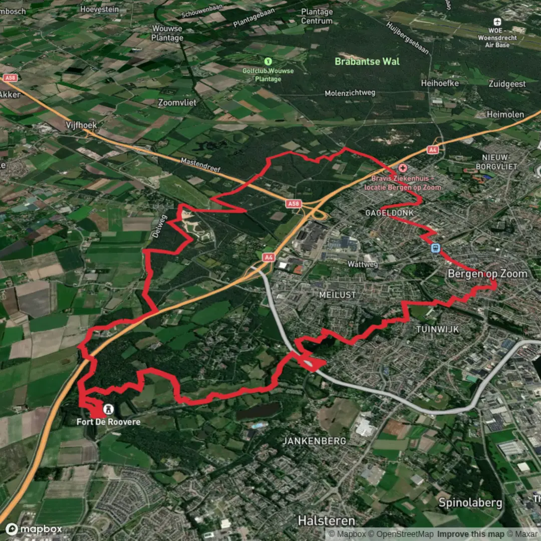 An image depicting the trail Kleine Melanen and Viverberg Zuid via GR 5 and Floris V Pad and its surrounding area.