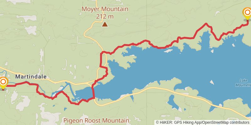 Ouachita National Recreation Trail stage 18 Map