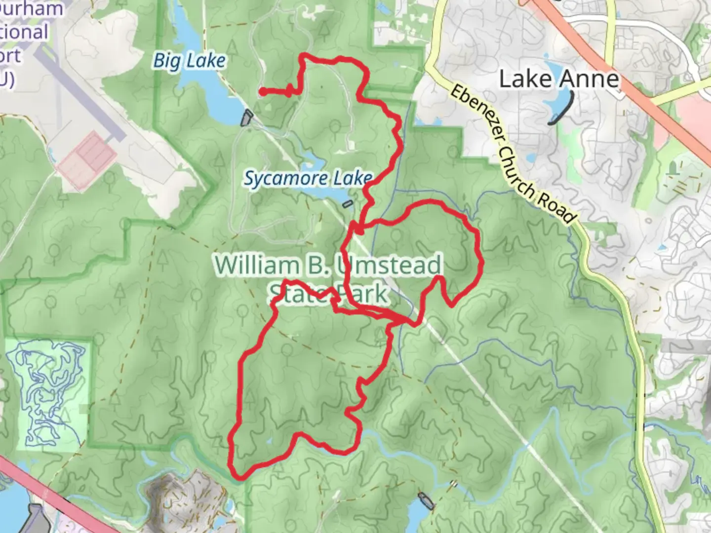 An image depicting the trail Sycamore Trail and Company Mill Trail Loop and its surrounding area.