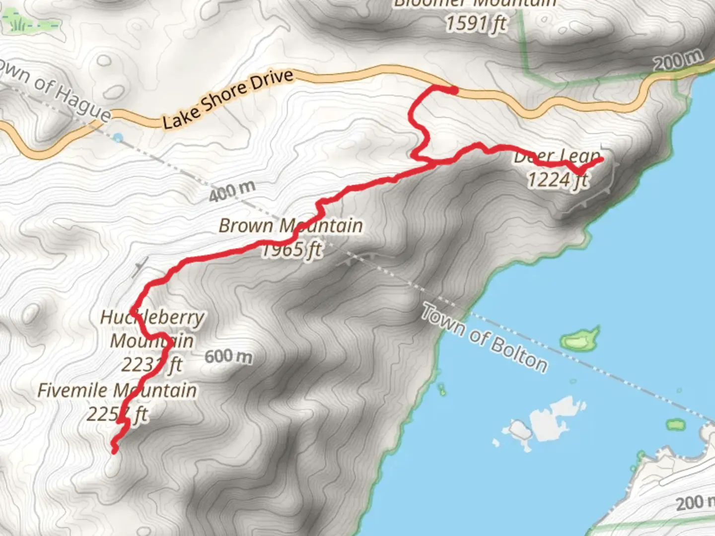 An image depicting the trail Huckleberry Mountain and Brown Mountain via Deer Leap Trail and its surrounding area.