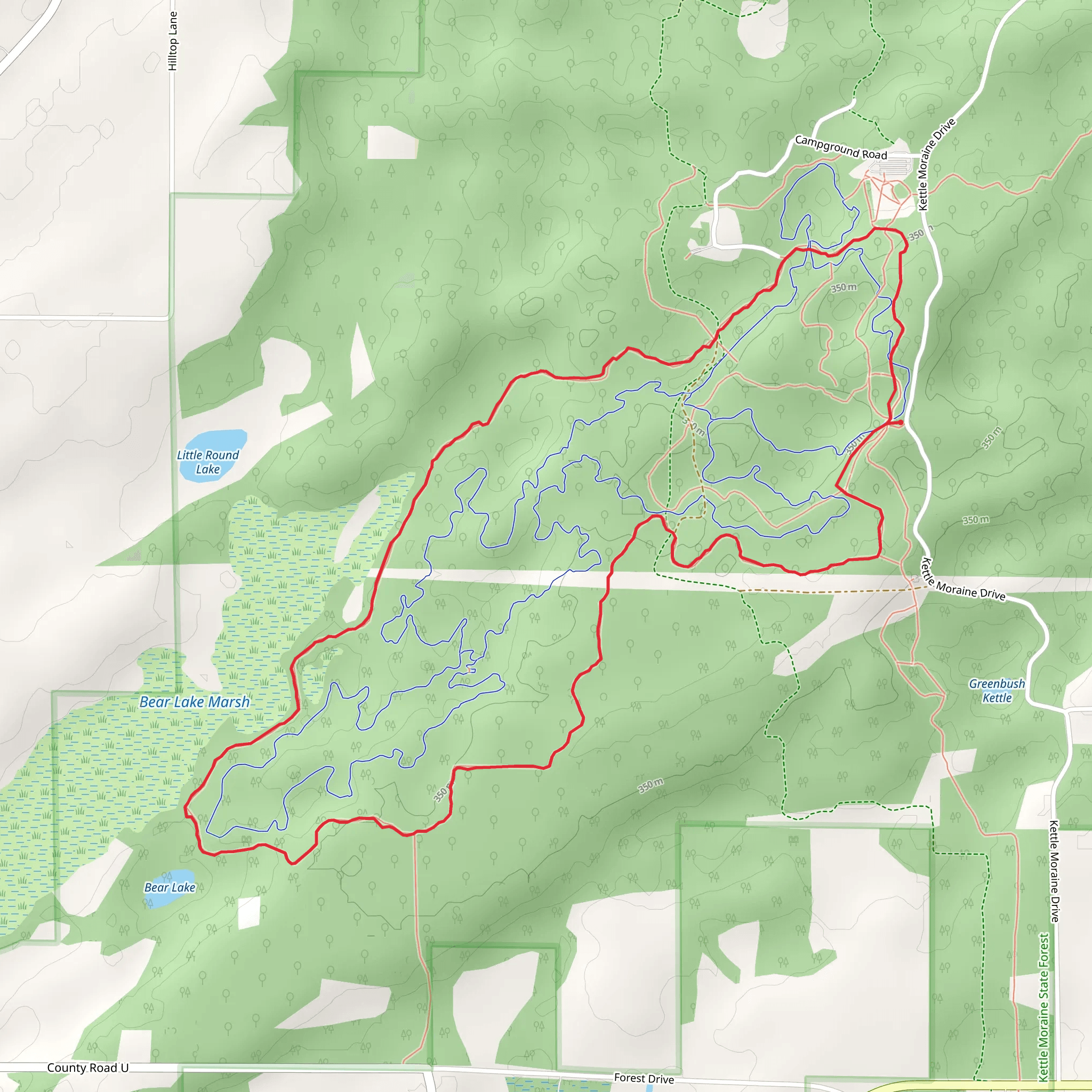 Purple Loop from Kettle Moraine Road mobile static map