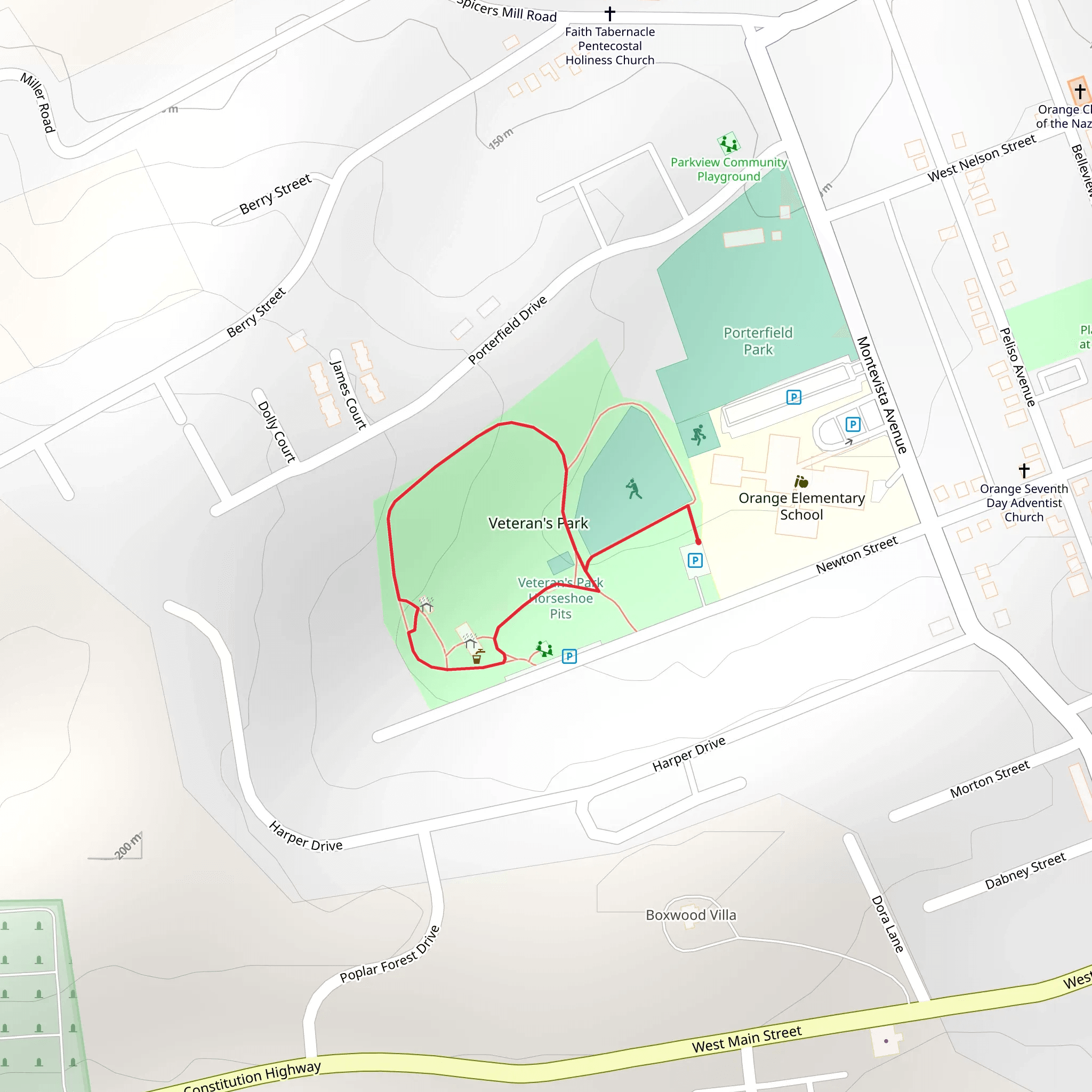Veteran's Park Loop mobile static map
