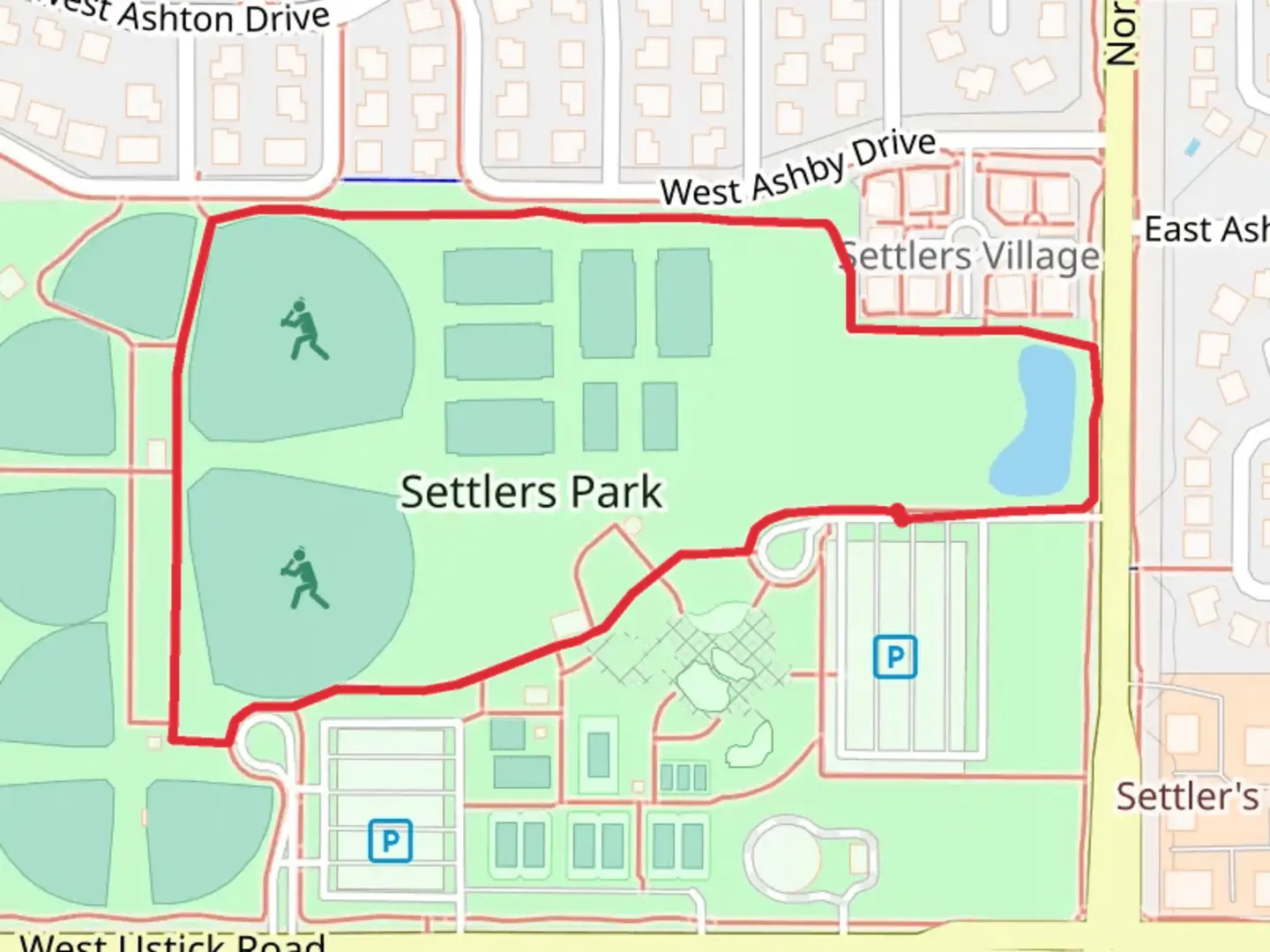 An image depicting the trail Settlers Park Loop and its surrounding area.