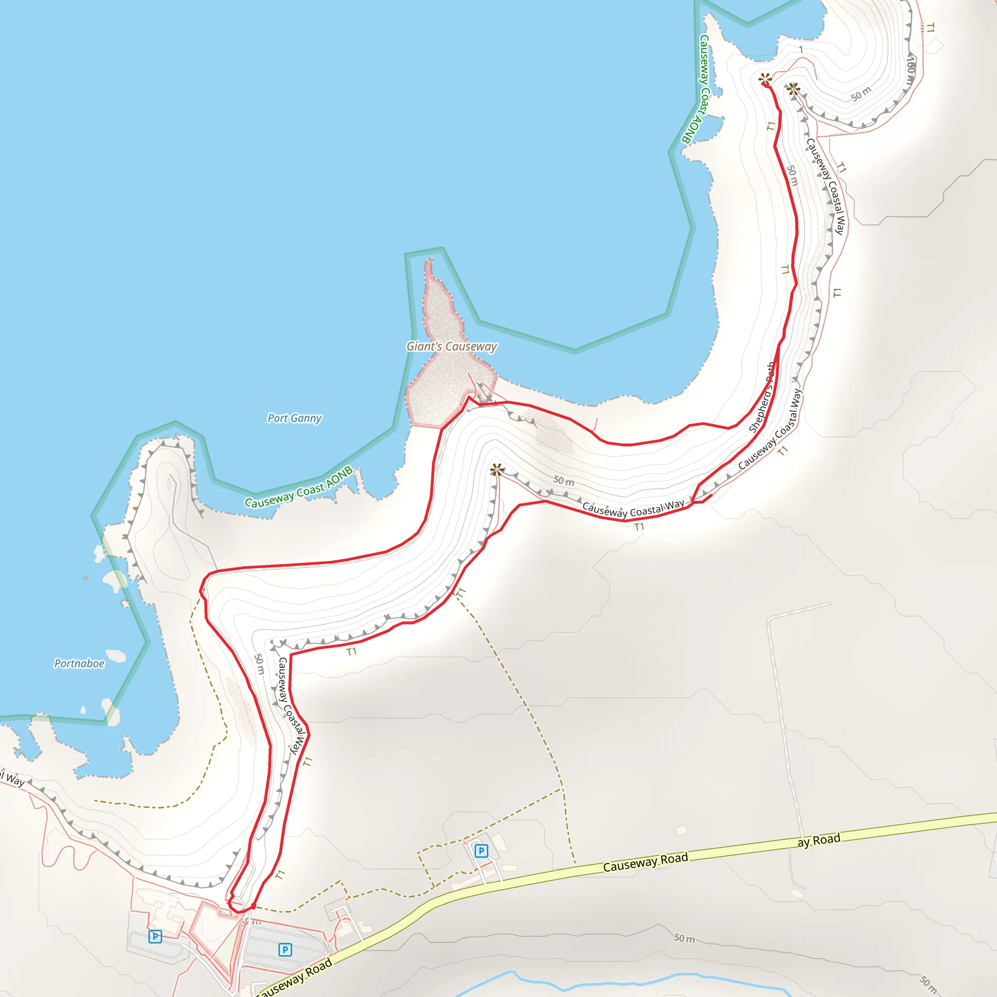 Giant's Causeway mobile static map