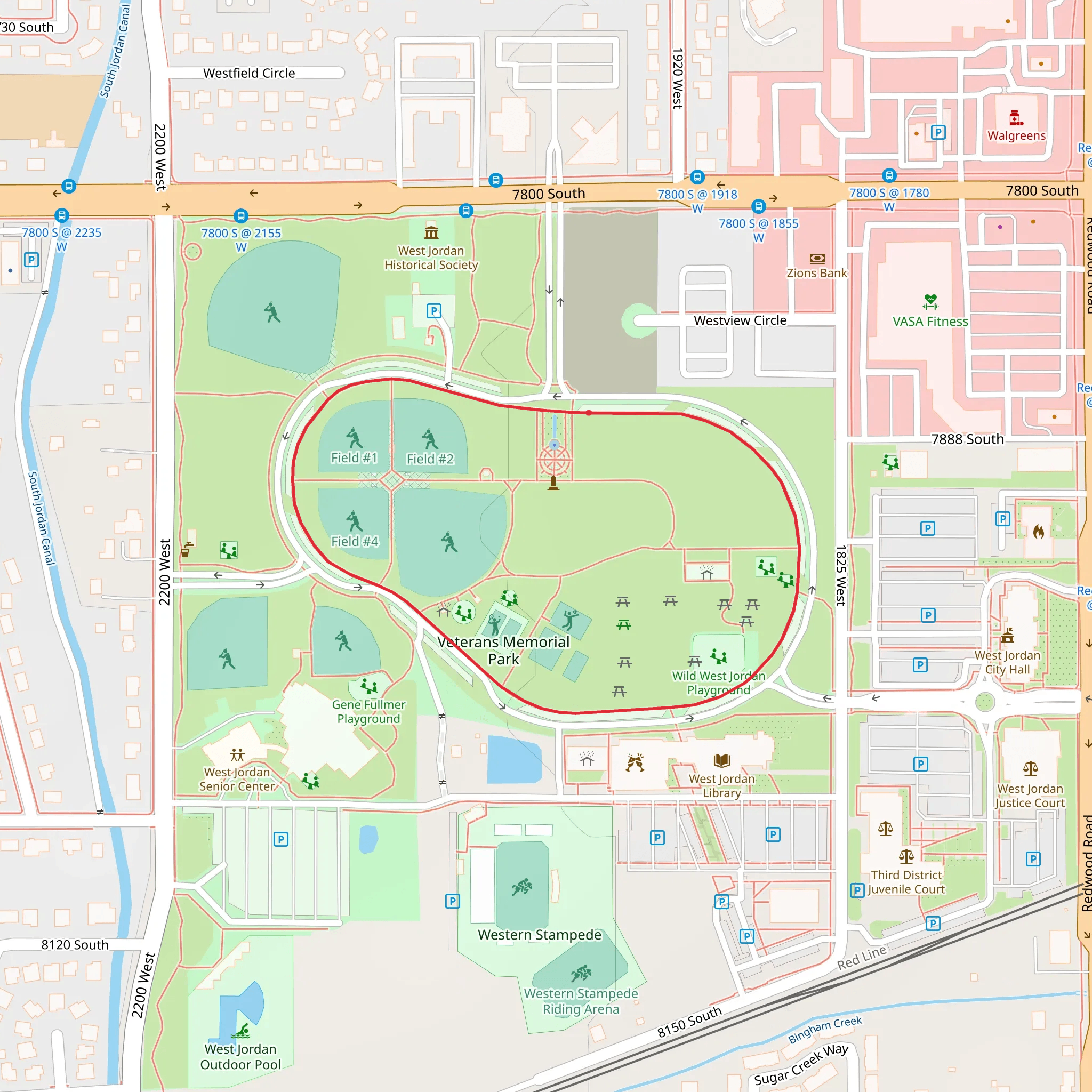 Veterans Memorial Park Loop mobile static map