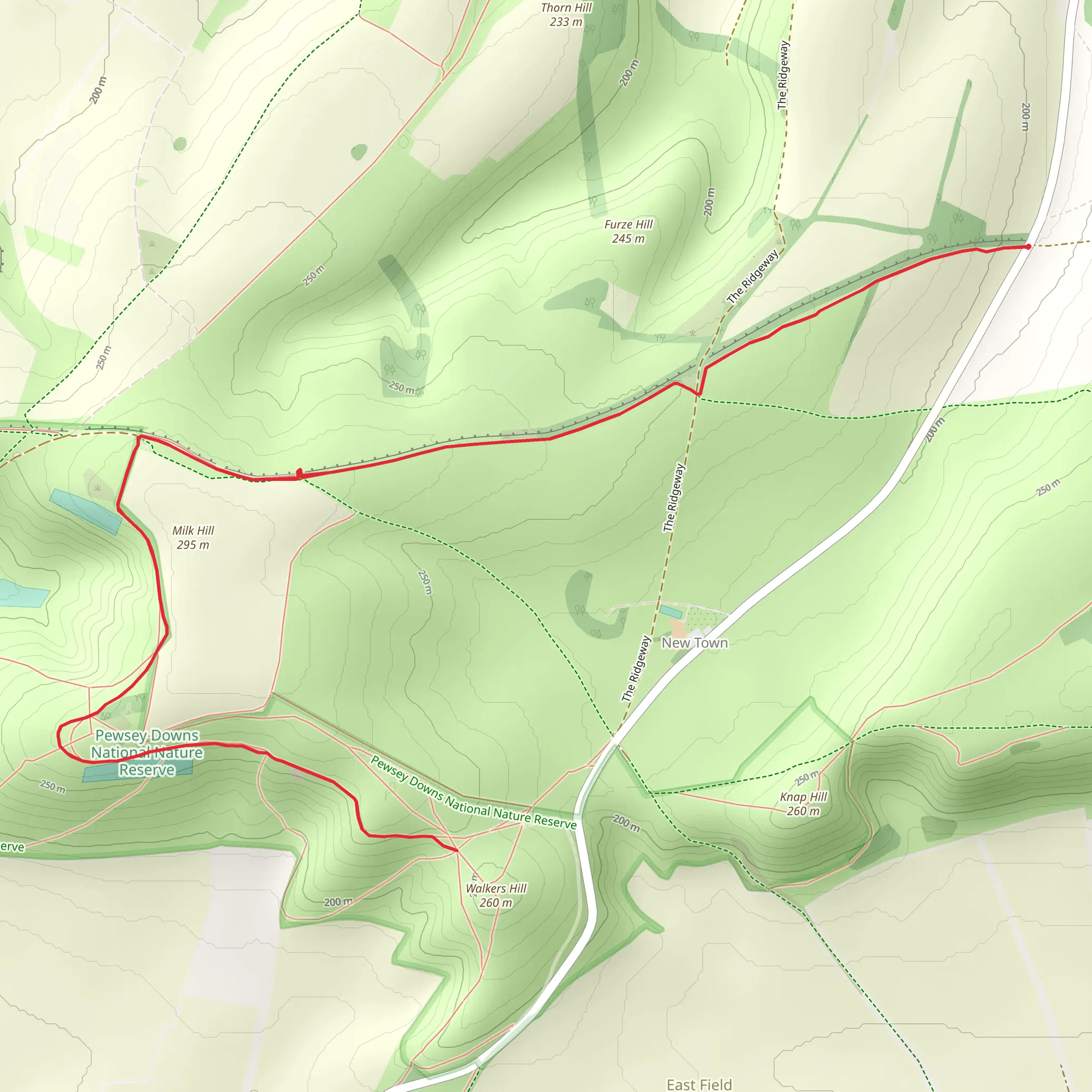 White Horse via Mid Wilts Way mobile static map