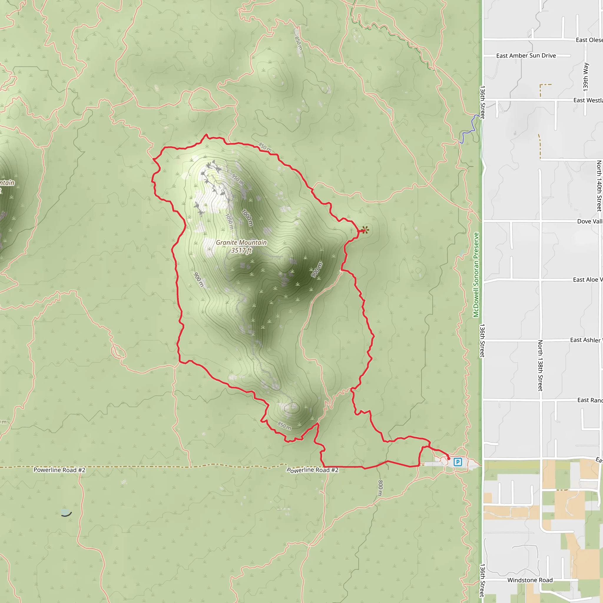 Granite Mountain Loop mobile static map