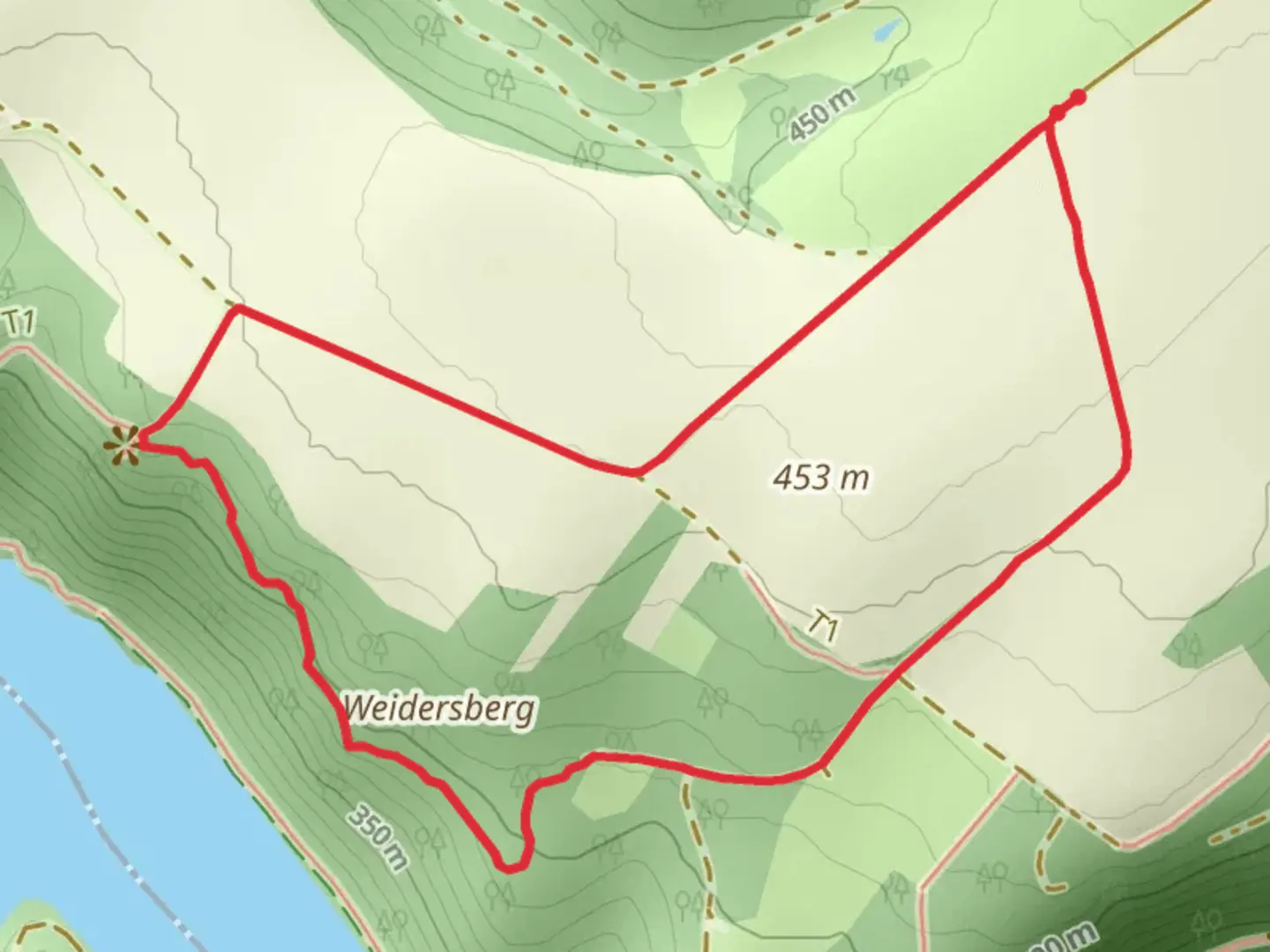 An image depicting the trail Weidersberg via Hohenwarte-Stausee and its surrounding area.