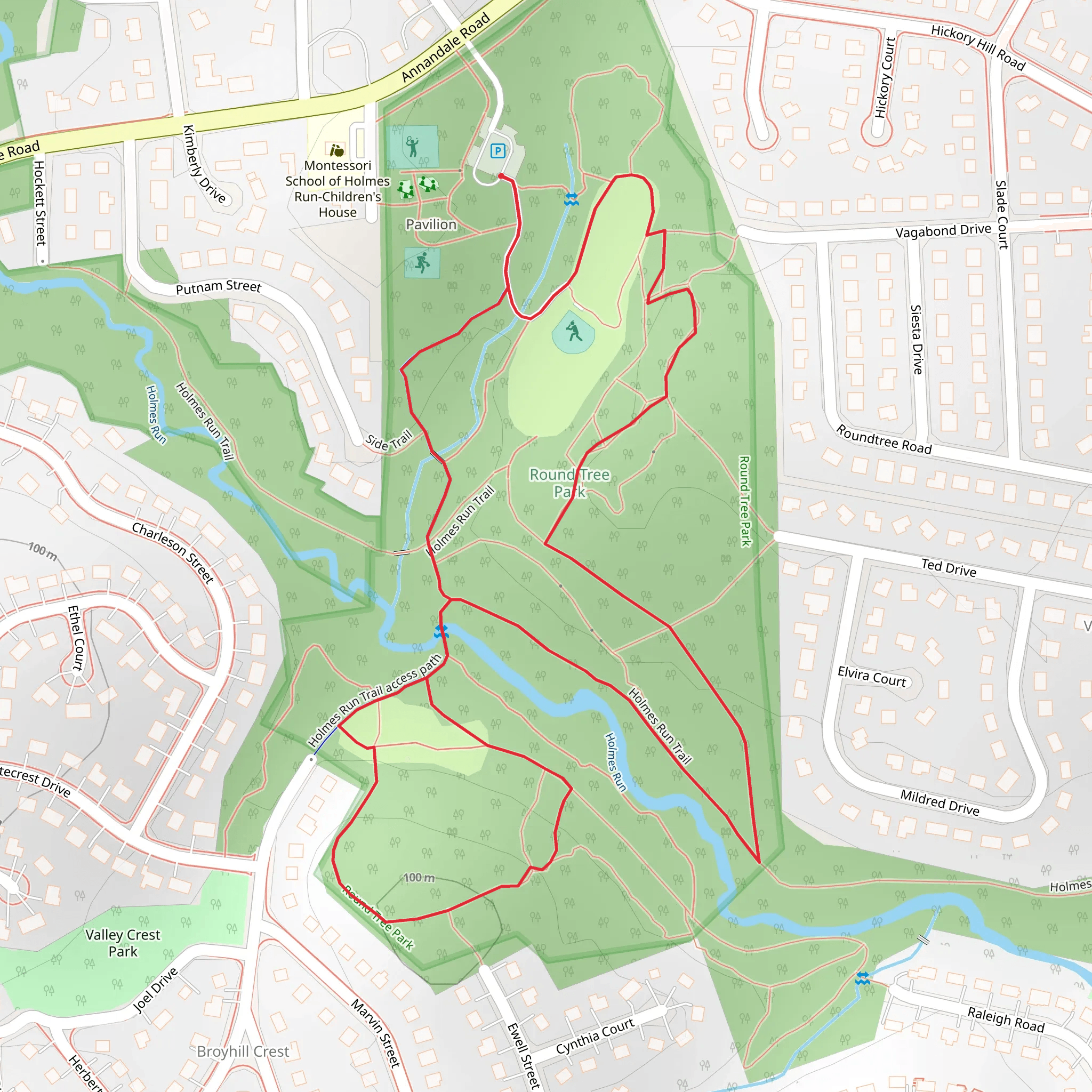 Holmes Run Loop Trail mobile static map
