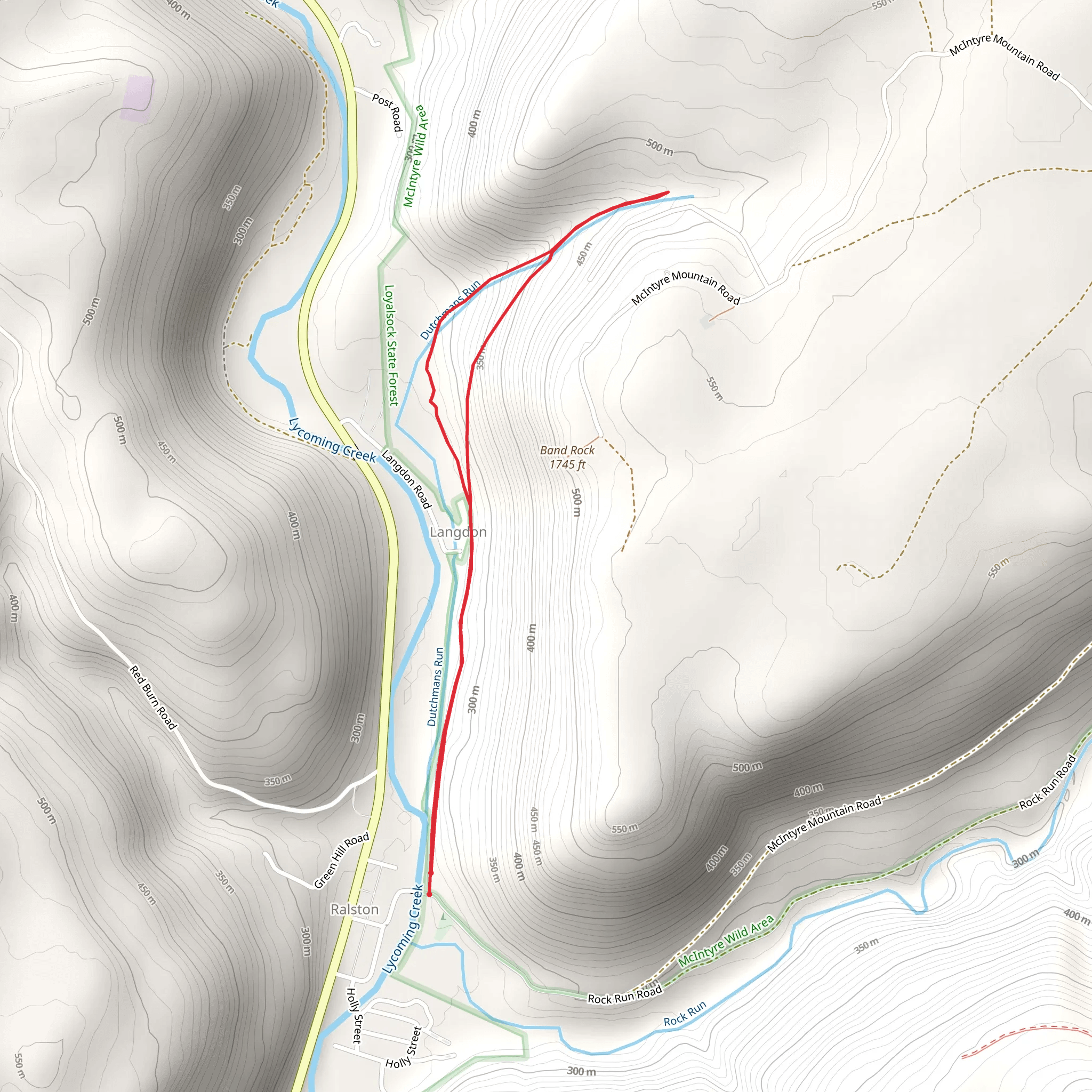 Lycoming Creek - Dutchmans Run - Ralston mobile static map