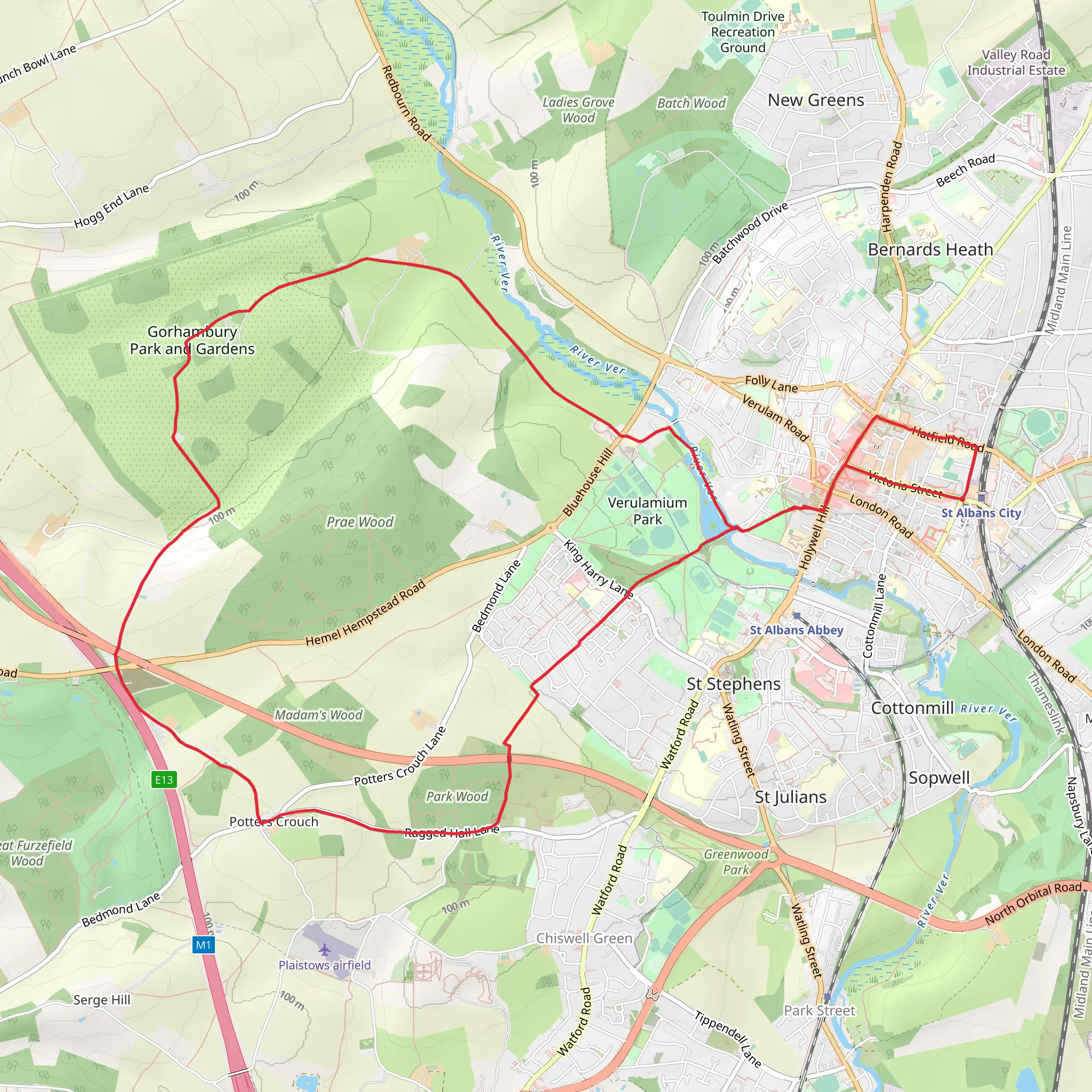 St Albans and Gorhambury mobile static map