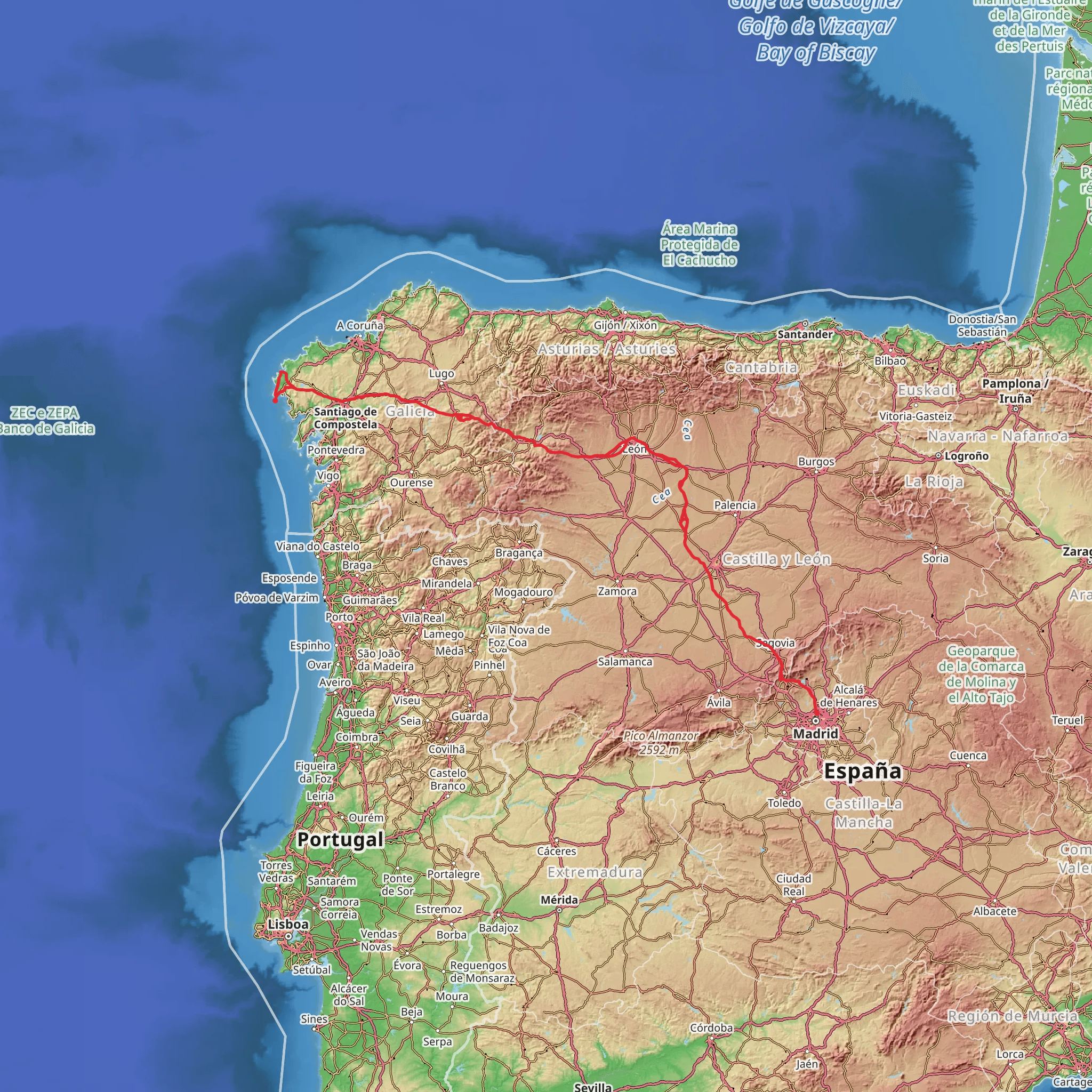 Ruta Jacobea Madrilena mobile static map