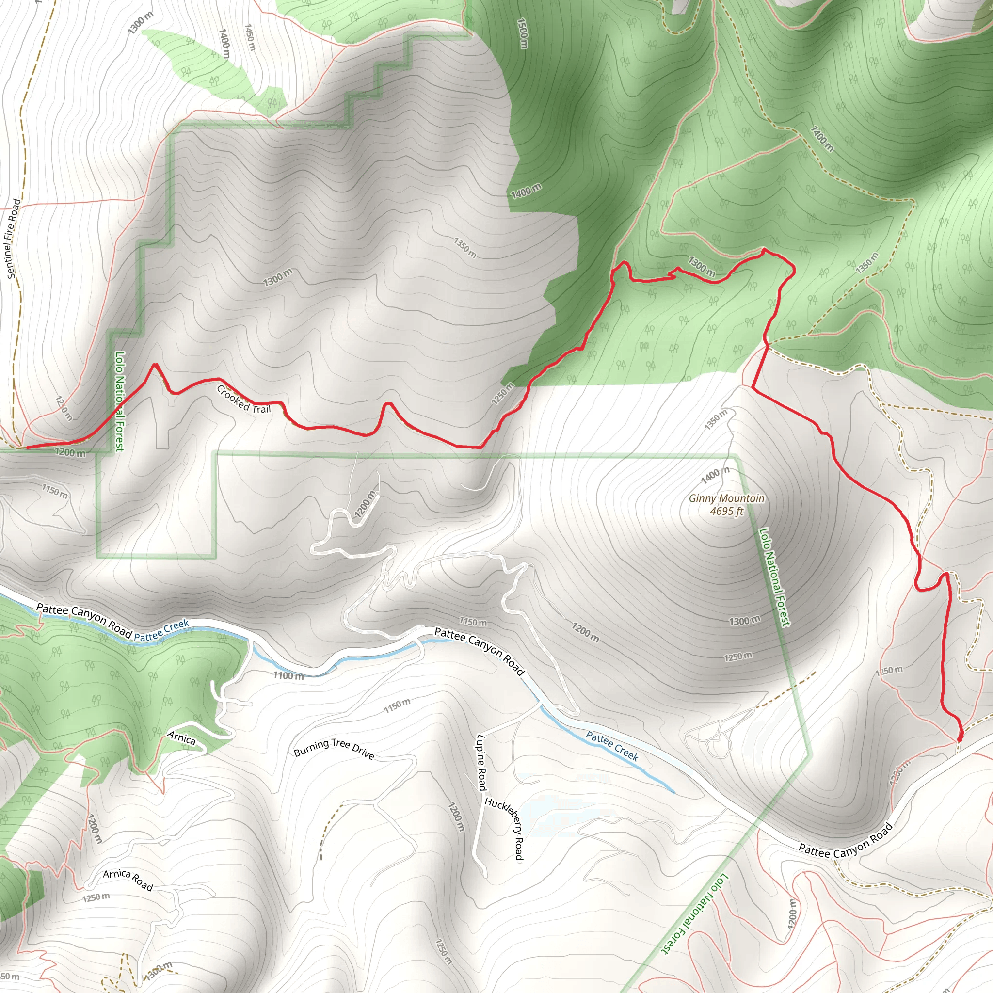 Crooked Creek Trail mobile static map