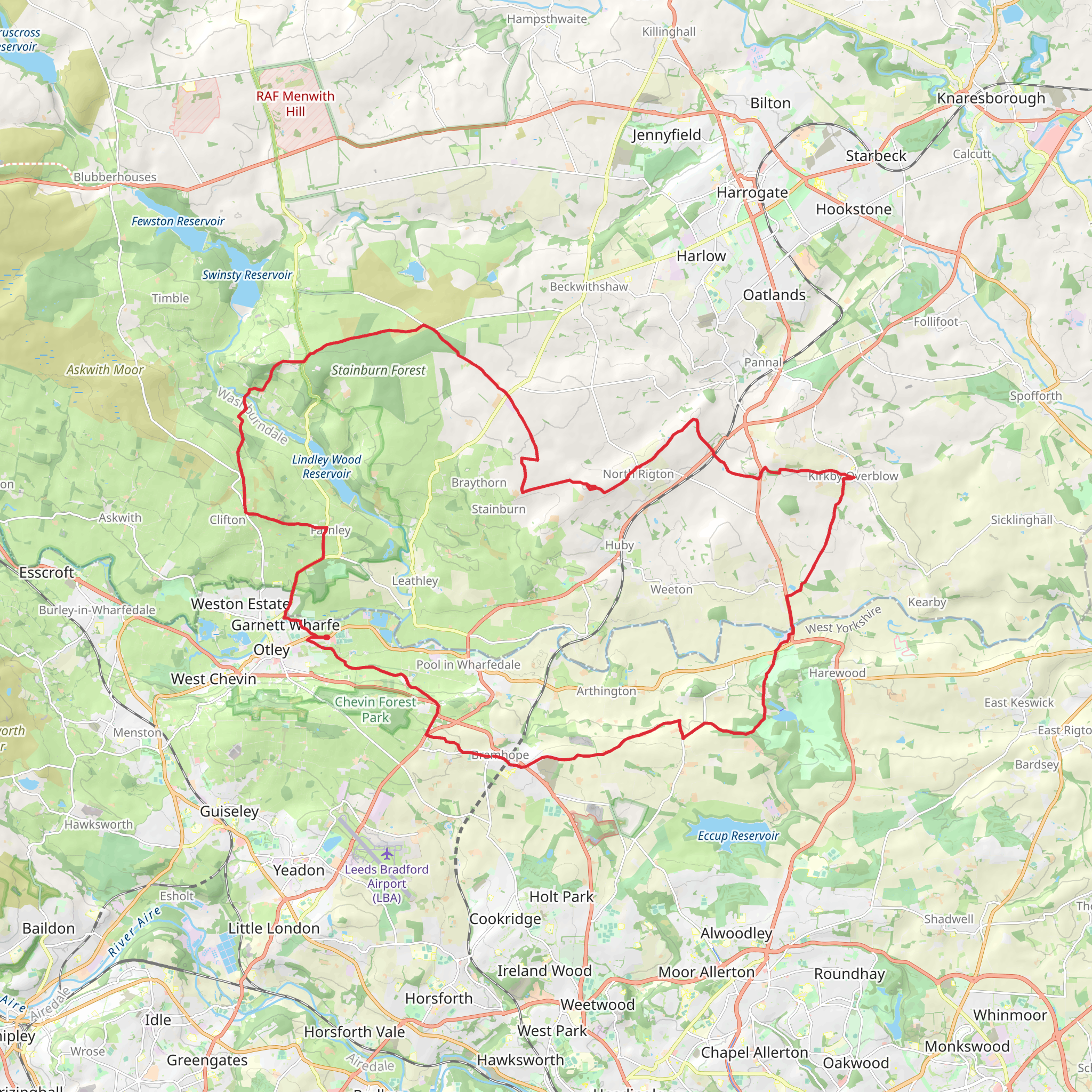 Almscliffe from Otley mobile static map
