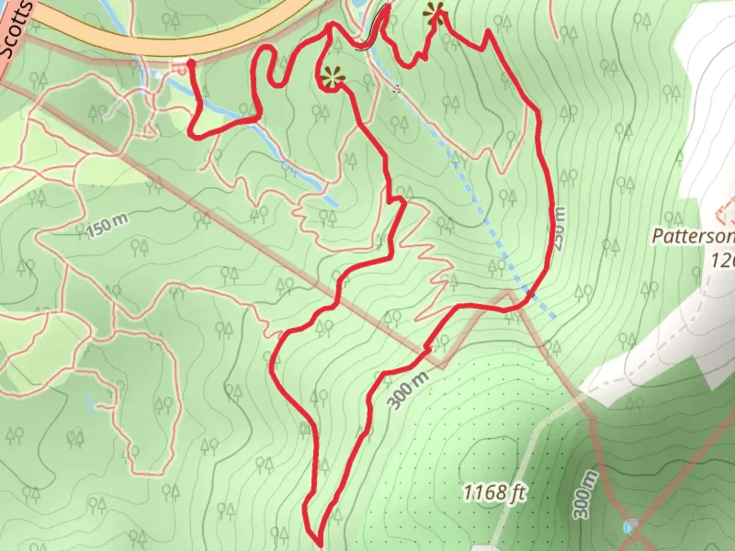 An image depicting the trail Hartman Trail and Jason Stevens Loop Trail and its surrounding area.