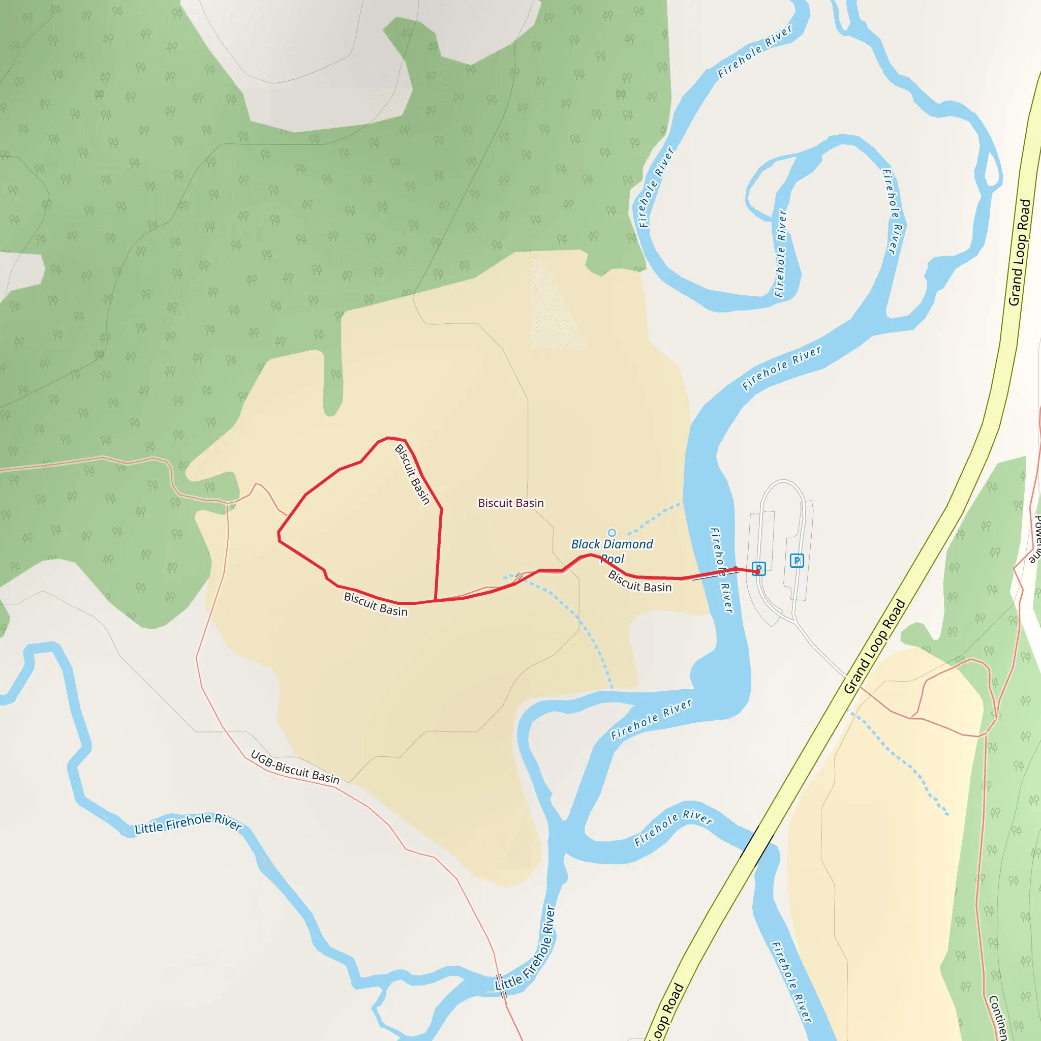 Biscuit Basin Trail mobile static map