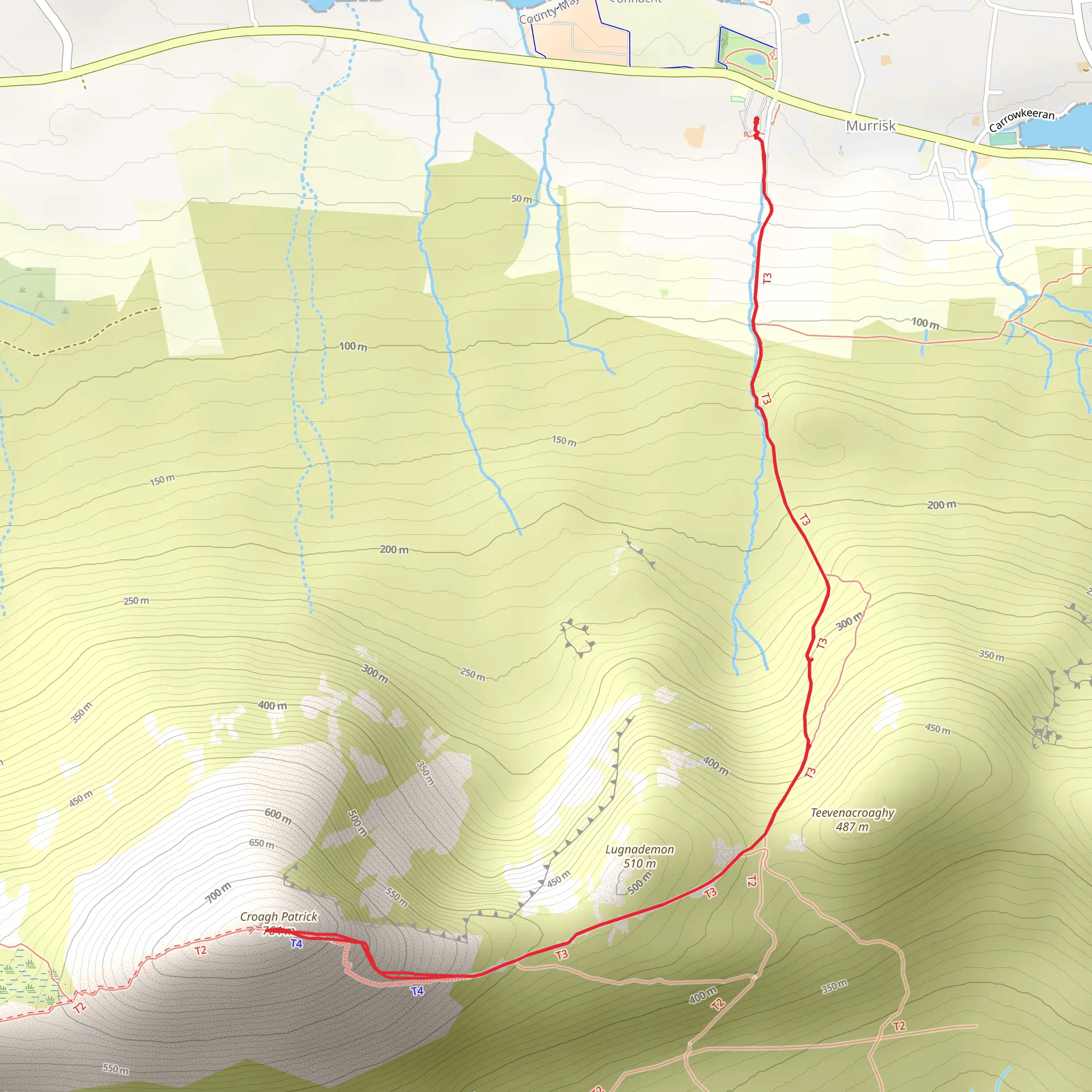 Croagh Patrick Pilgrim Trail mobile static map
