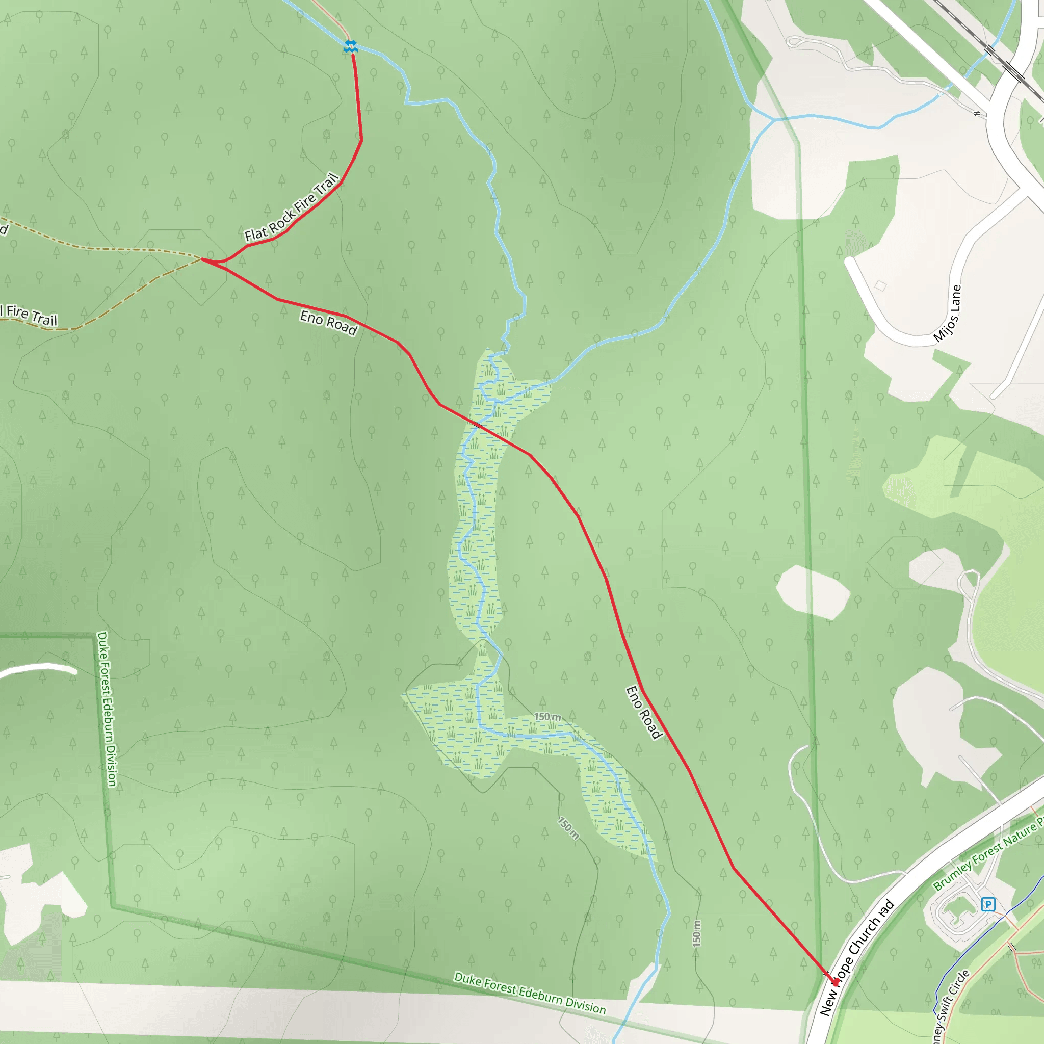 New Hope Church Road Out and Back mobile static map