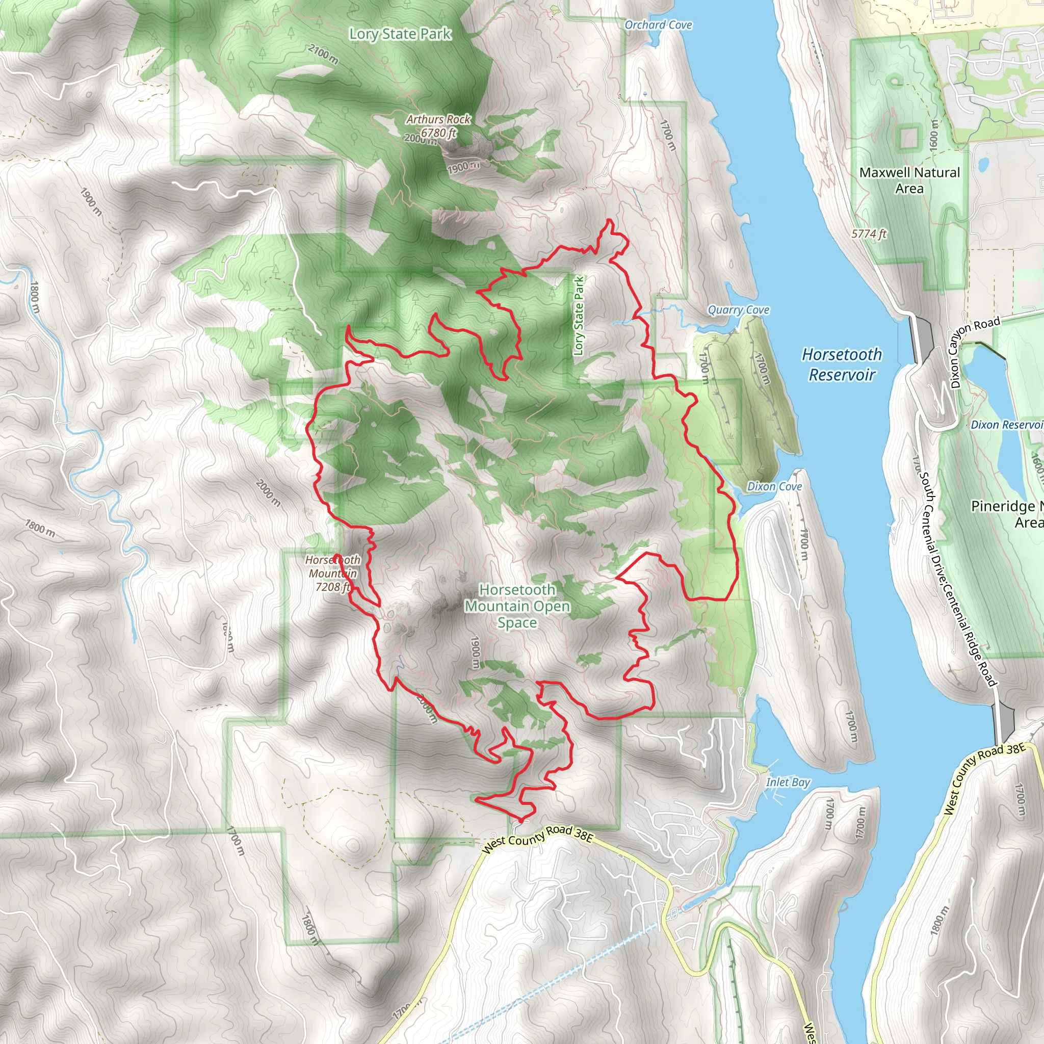 Stout, Mill Creek and Horsetooth Mountain Loop Trail mobile static map