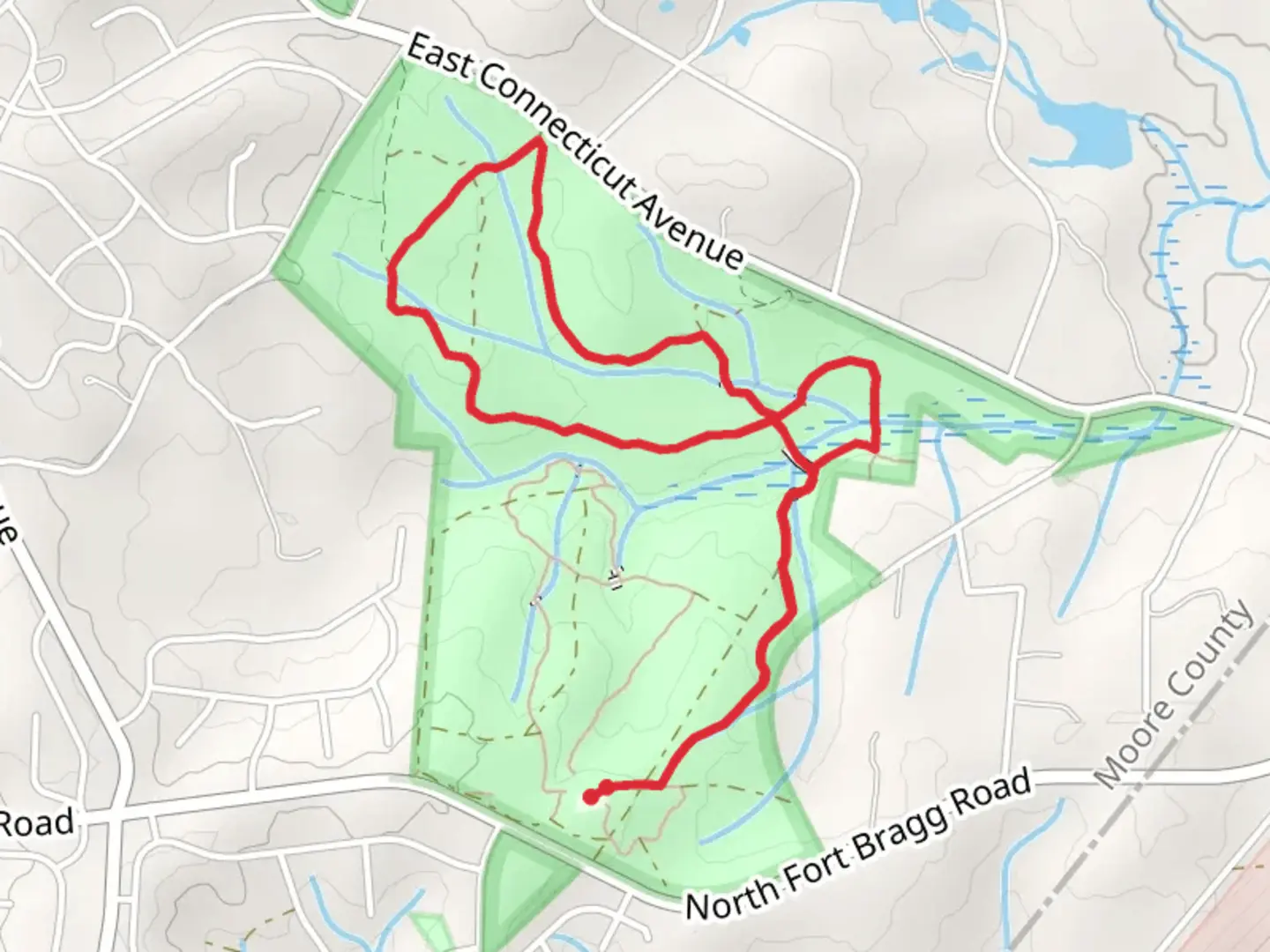 An image depicting the trail Lighter Stump Trail and Holly Road Trail Loop and its surrounding area.