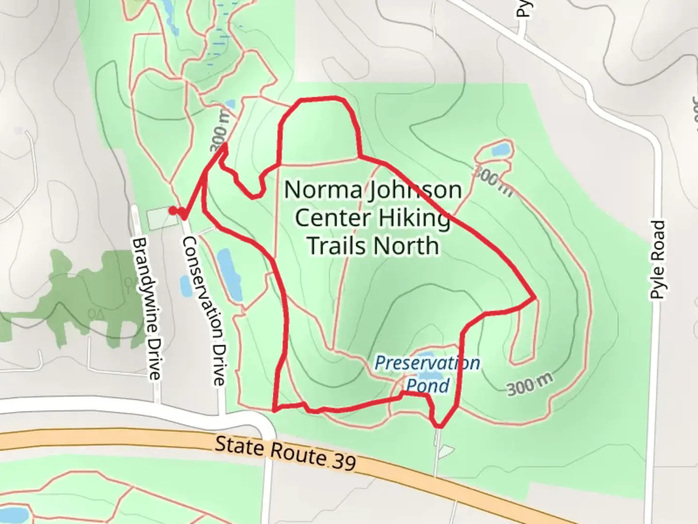 An image depicting the trail Preserve Loop and its surrounding area.