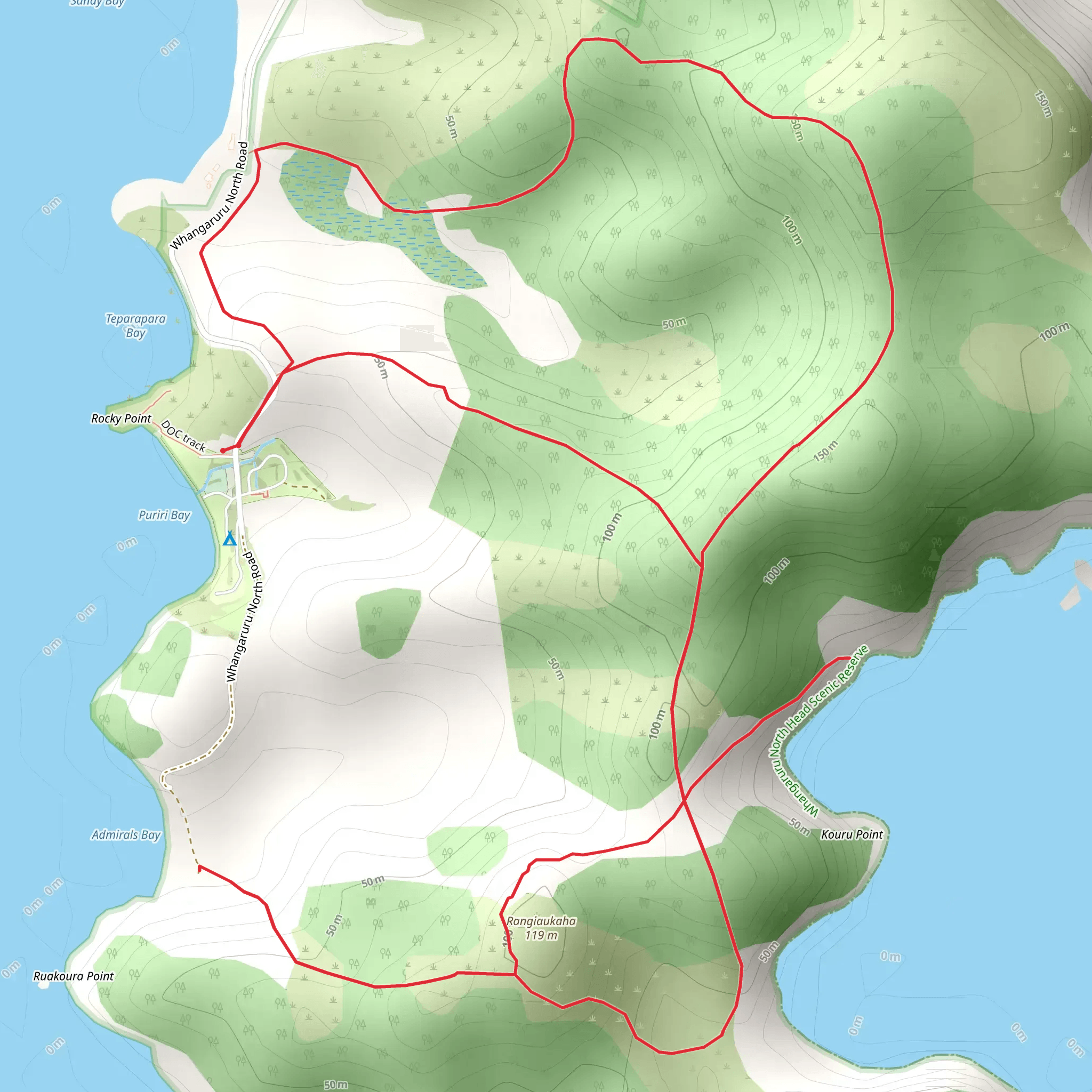Whangaruru North Head Loop mobile static map