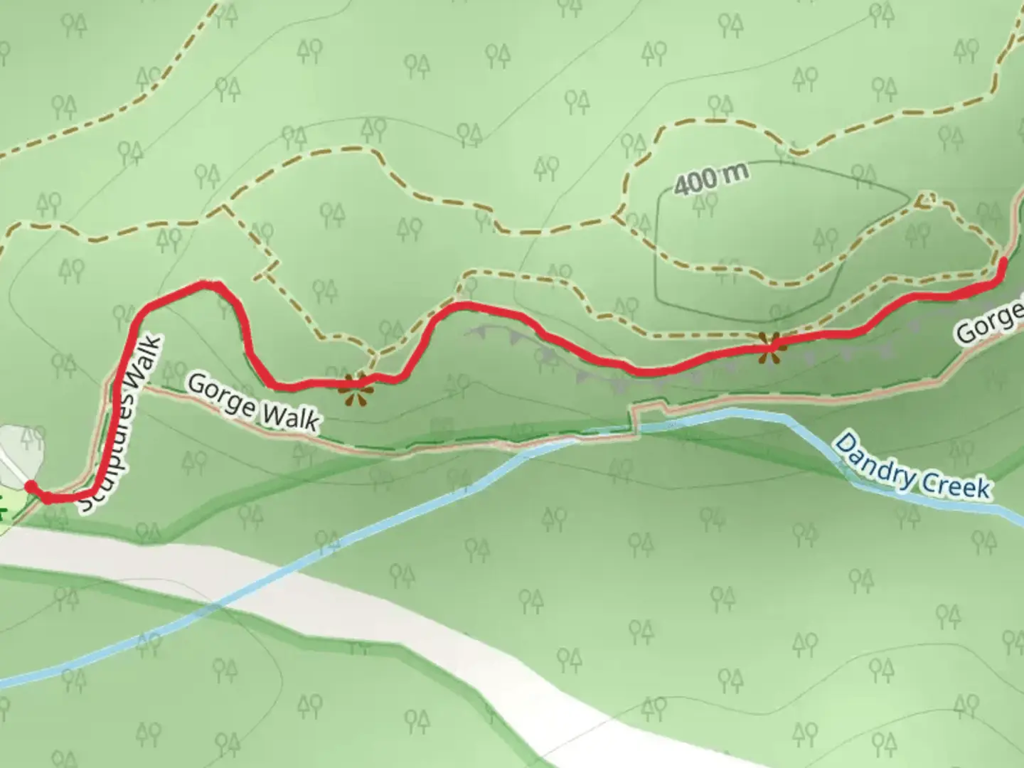 An image depicting the trail Sculptures in the Scrub Walking Track and its surrounding area.