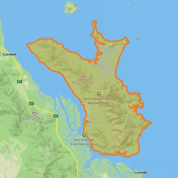 Hinchinbrook Island National Park mobile static map